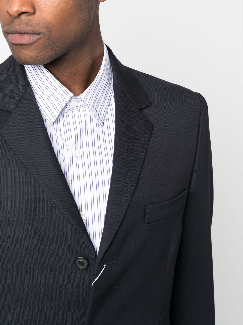 button-up virgin wool blazer - 5