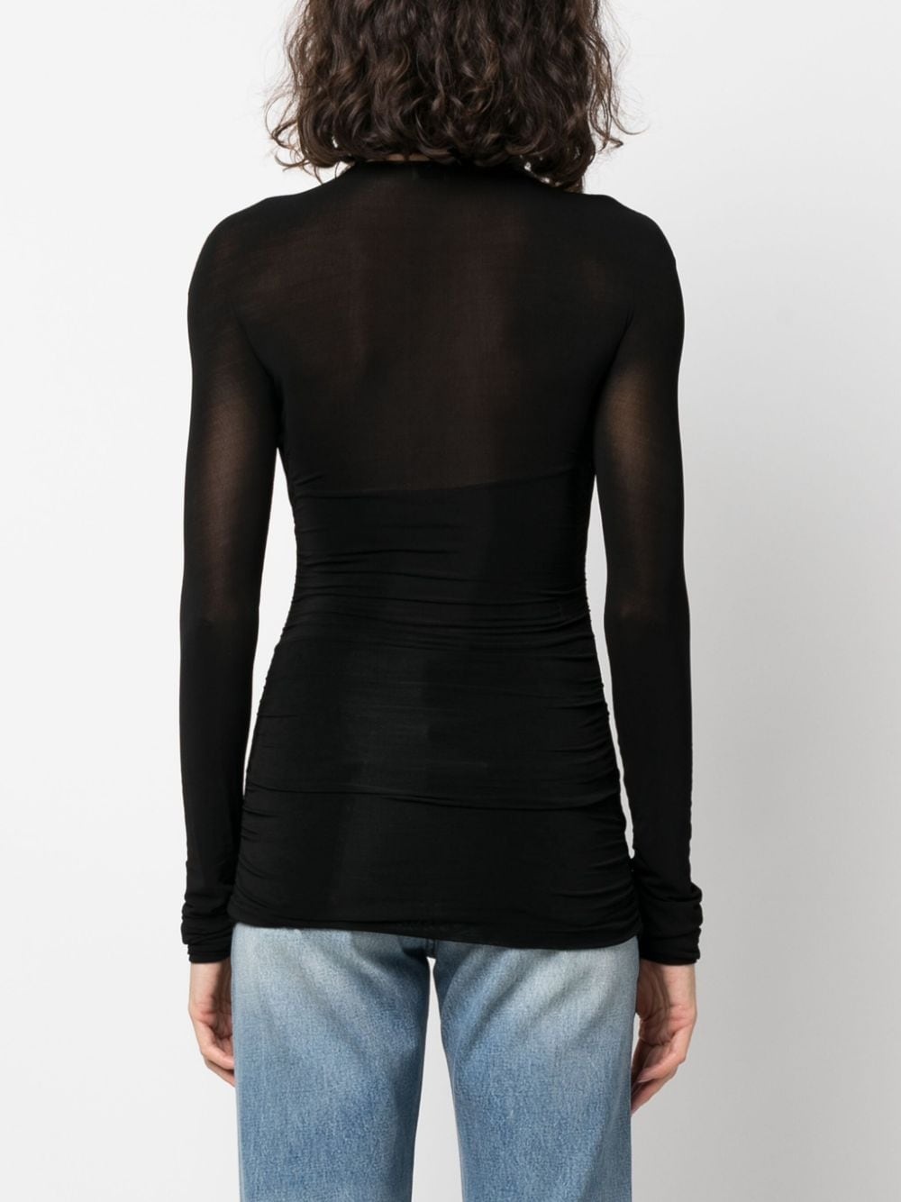 semi-sheer roll-neck T-shirt - 5