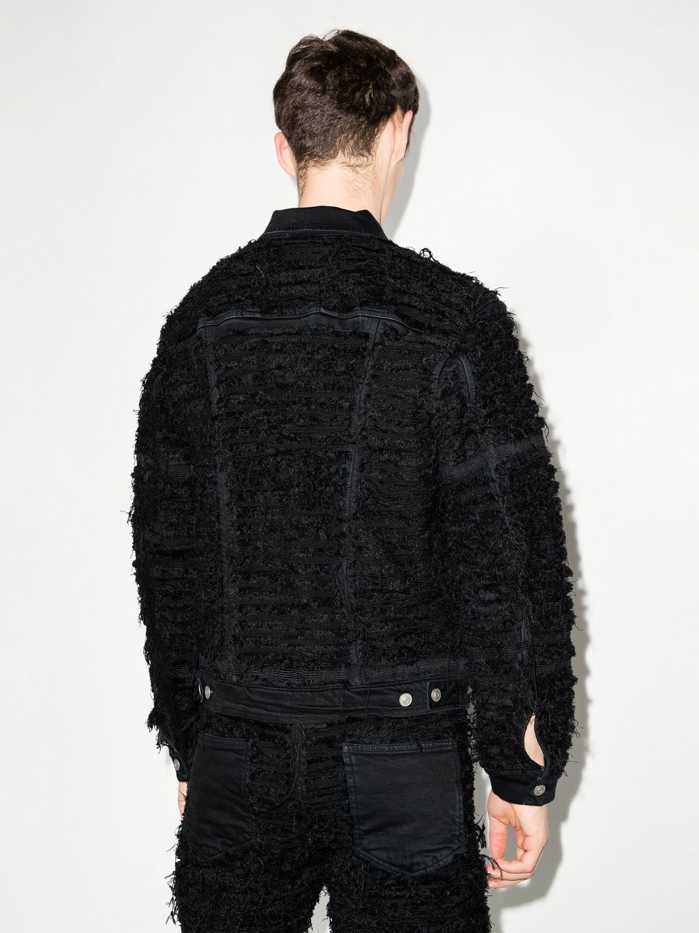 x Blackmeans distressed denim jacket - 3