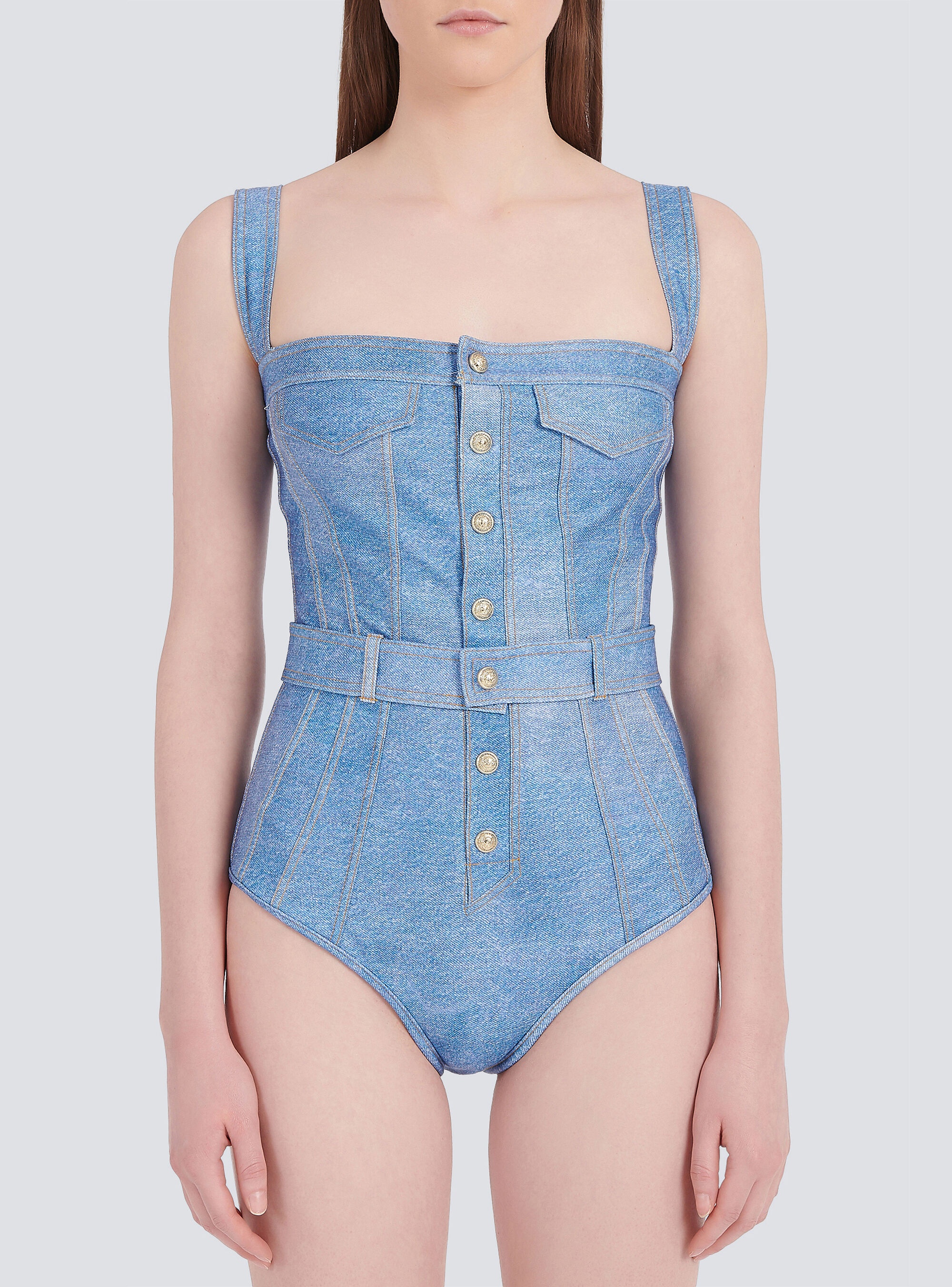 Jean-effect swimsuit - 5