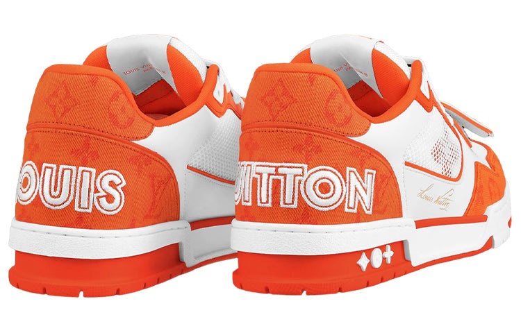LOUIS VUITTON LV Trainer 'White Orange Velcro' 1A9ZBI - 2