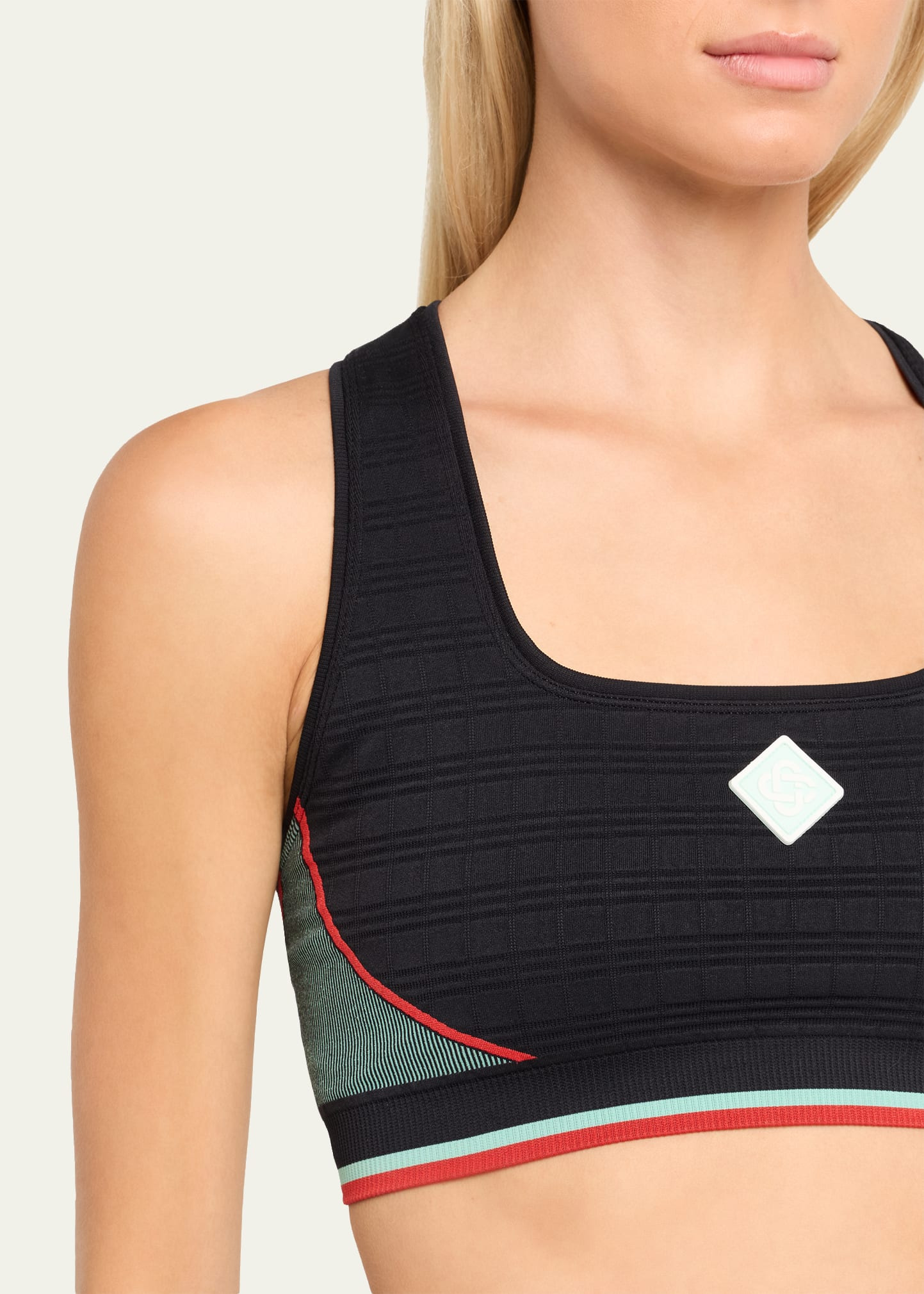 Check Jacquard Seamless Sports Bra - 5
