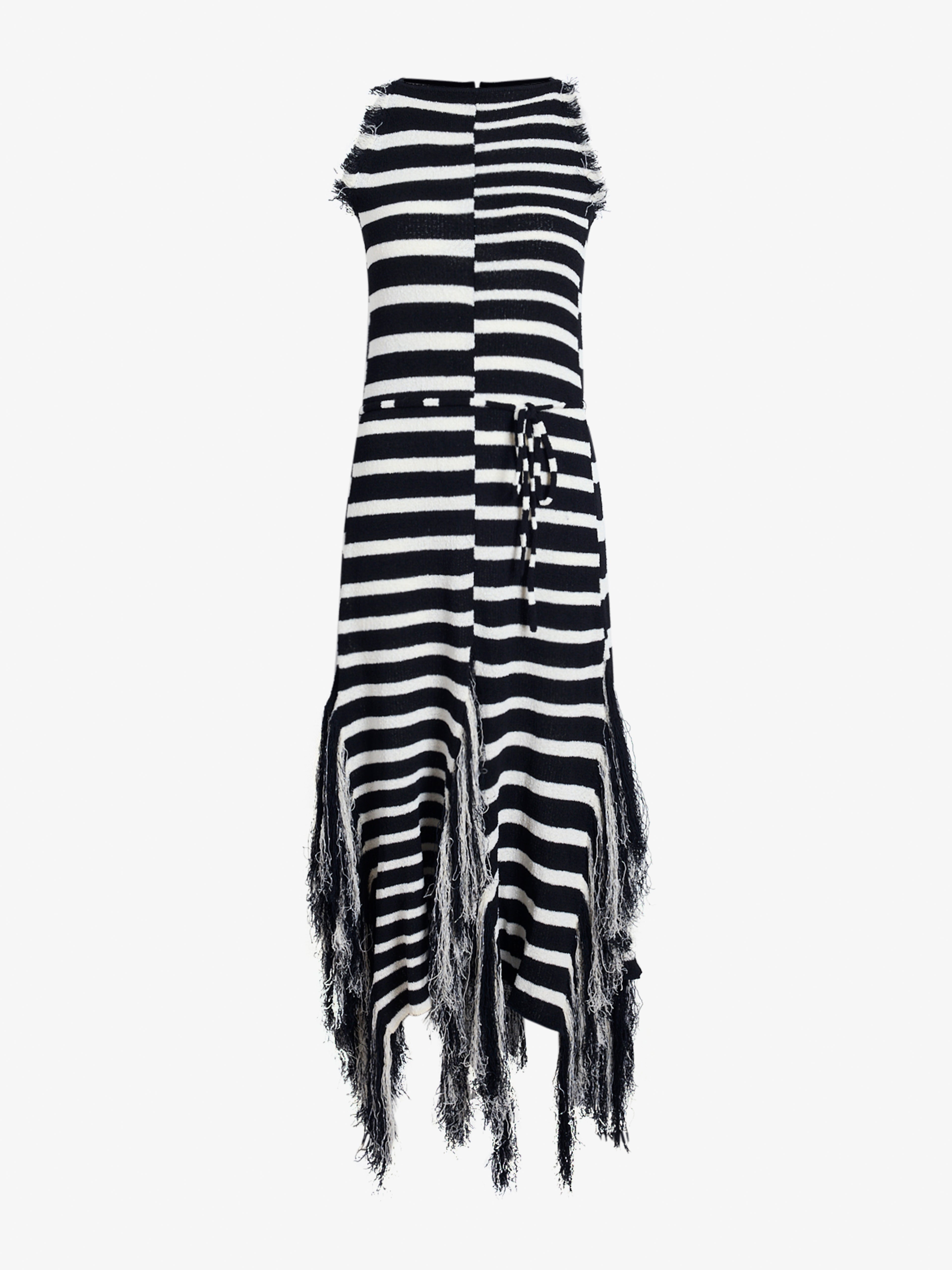Yves Dress in Stripe Fringed Knit - 1