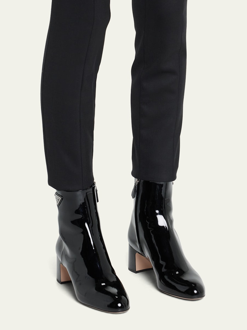 Prada Patent Block-Heel Ankle Booties outlook