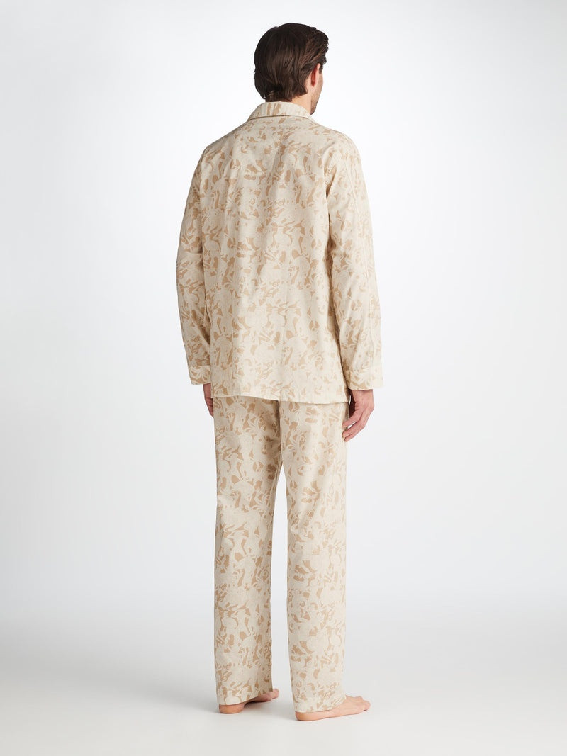 Men's Classic Fit Pyjamas Ledbury 73 Cotton Batiste Sand 4