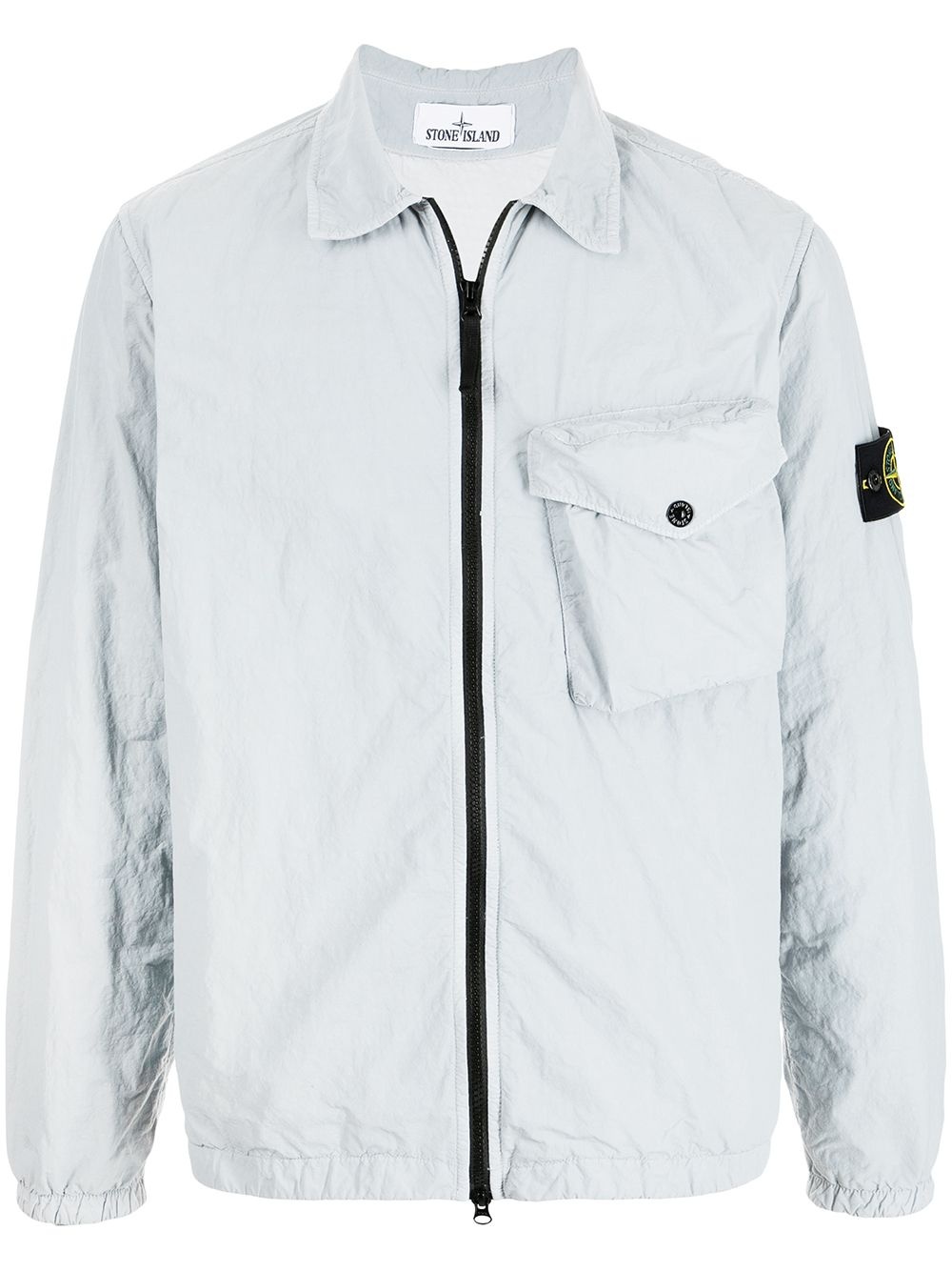 logo-patch sleeve overshirt - 1