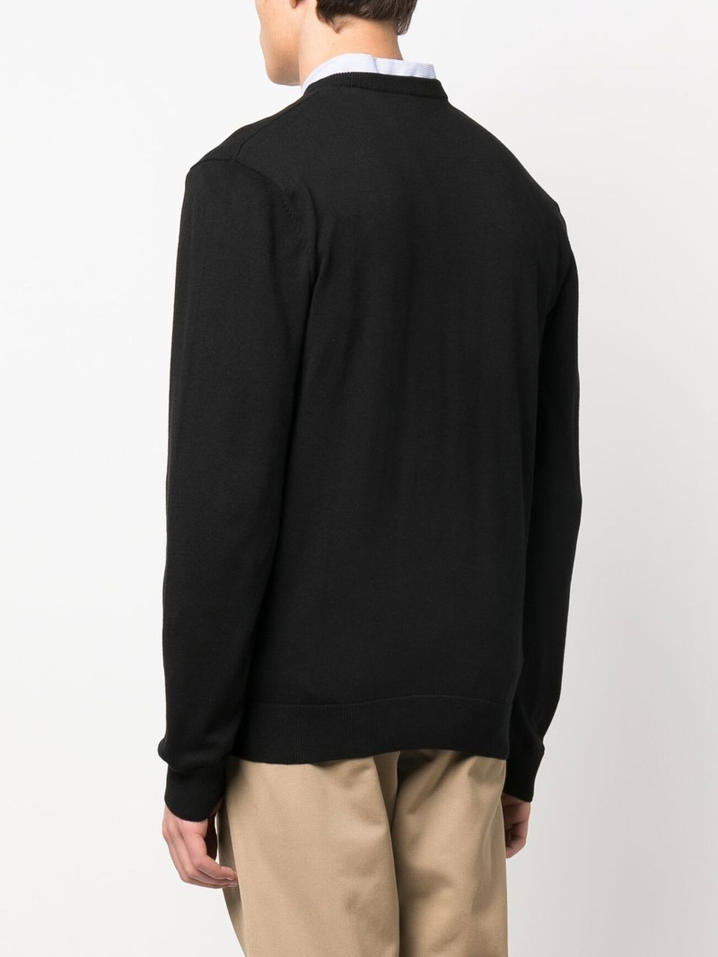 logo-embroidered crew neck jumper 4