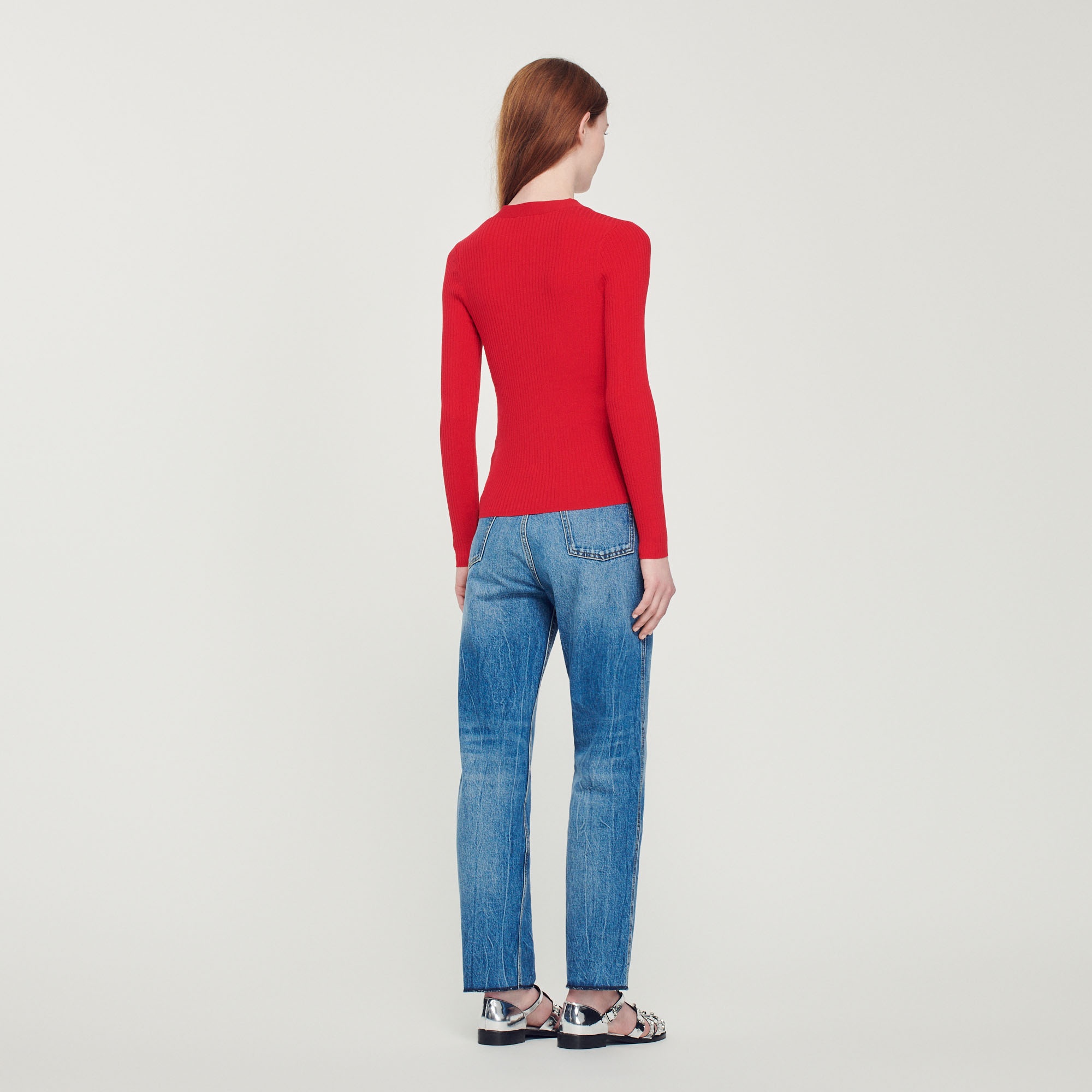 Fine ribbed knit cardigan - 6