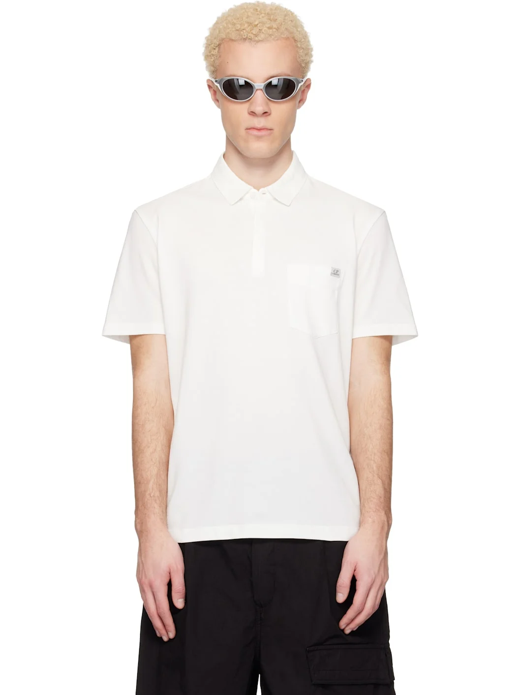White Stretch Piquet Short Sleeve Polo - 1