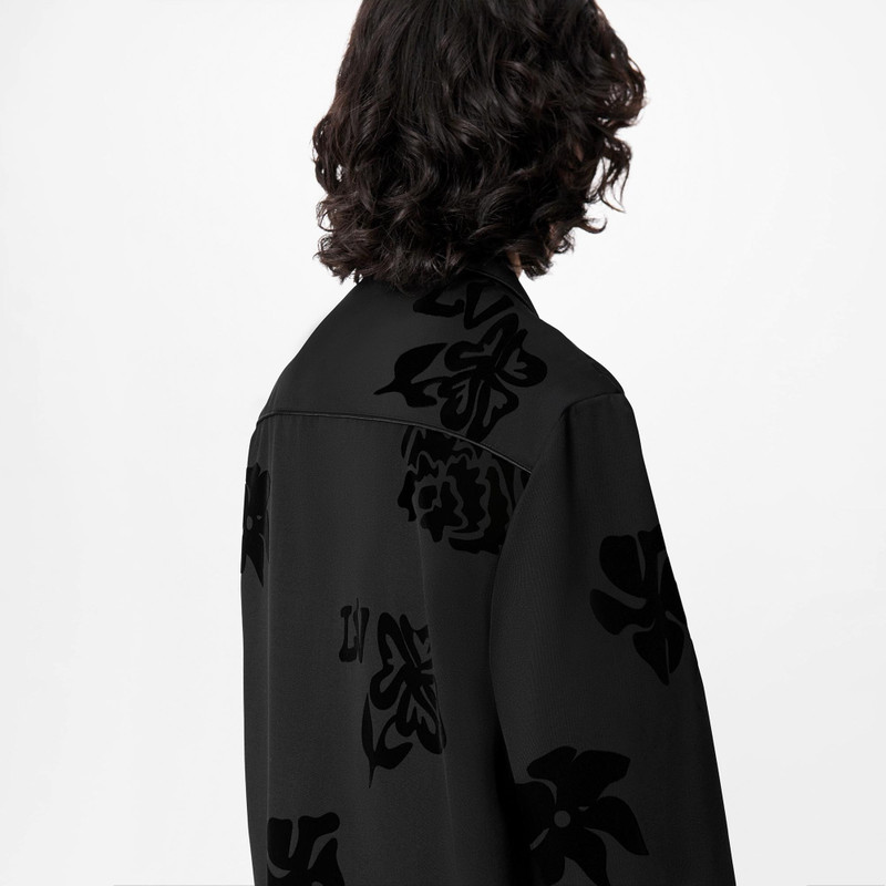 Flower Flock Pyjama Shirt 4