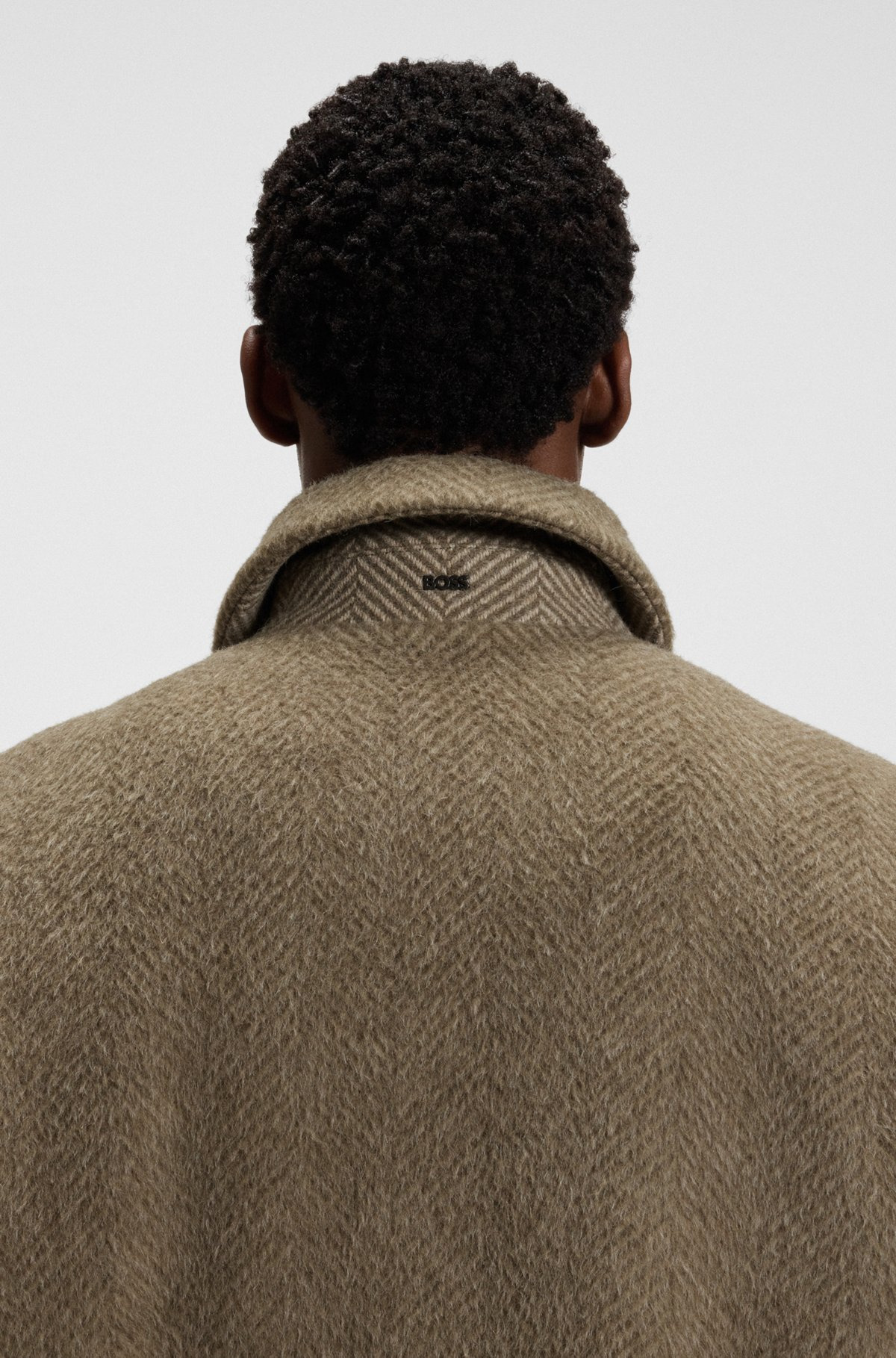 REGULAR-FIT JACKET IN A HERRINGBONE-PATTERNED ALPACA BLEND - 6