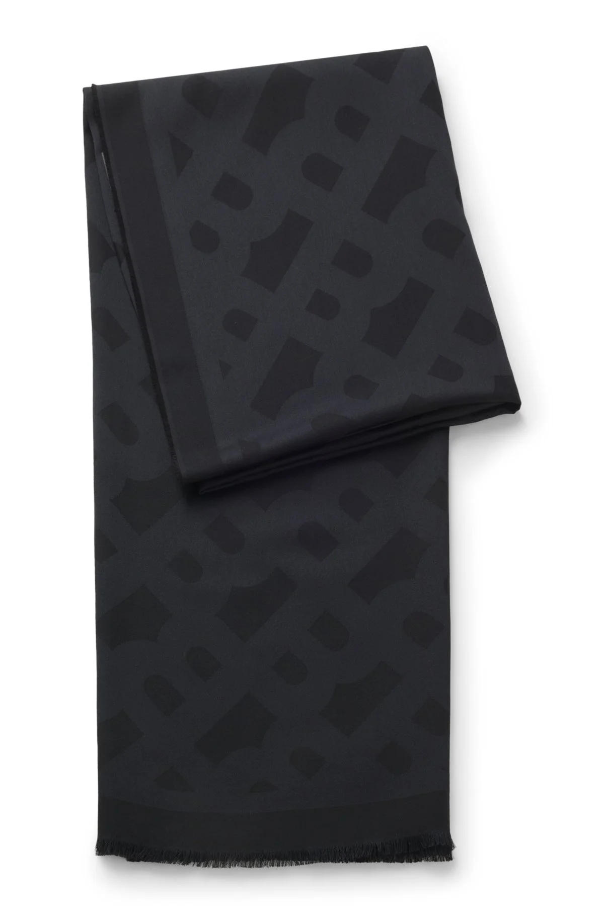 MODAL-WOOL SCARF WITH MONOGRAMS - 1