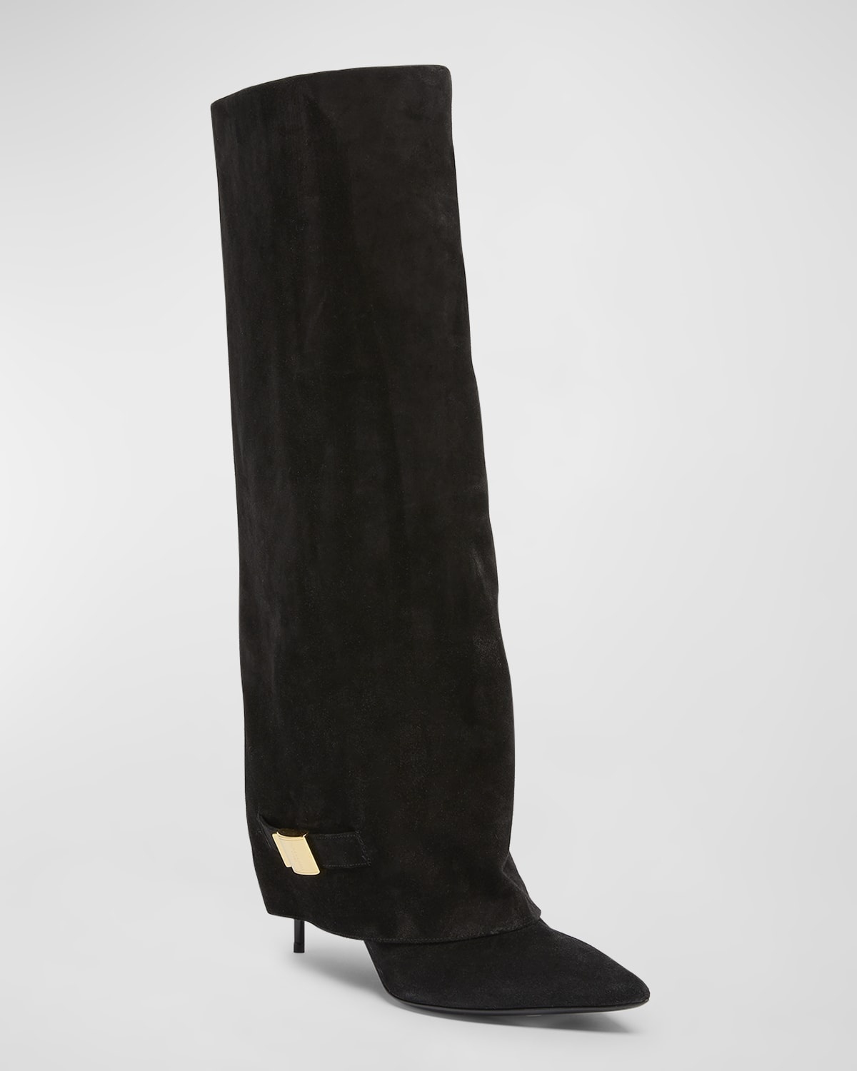 Uma Suede Foldover Knee Boots - 3