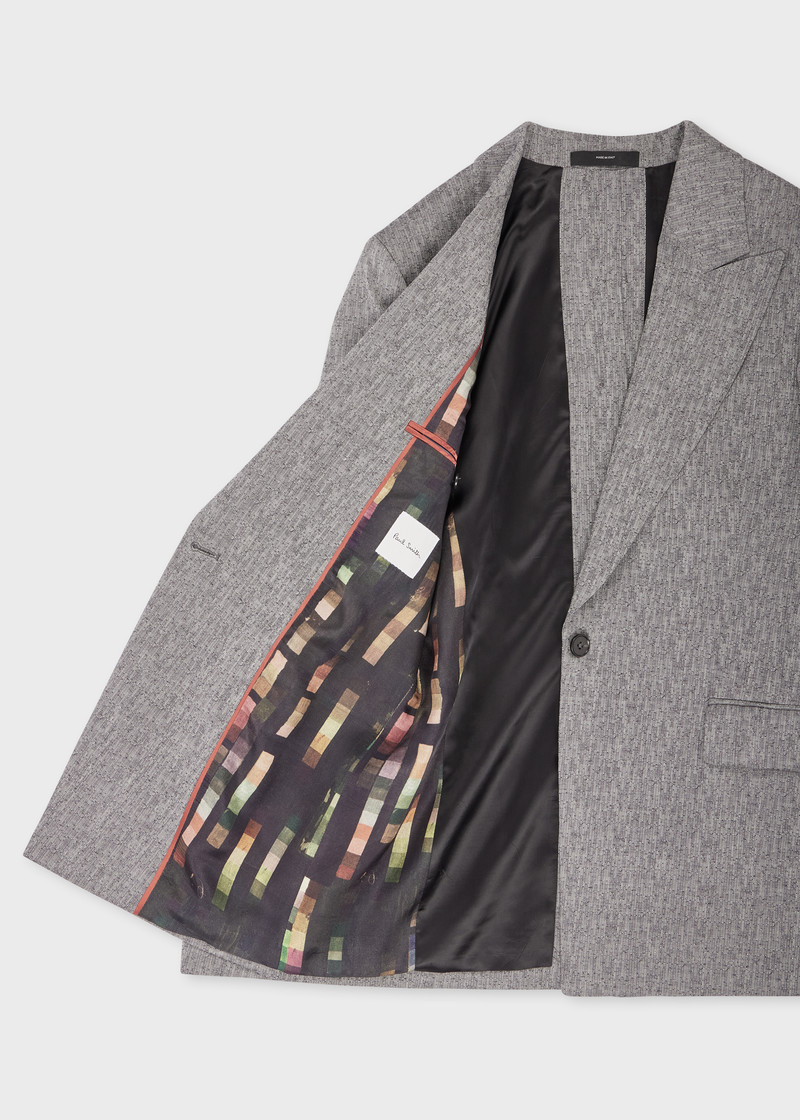 Women's Grey Textured Jacquard with Button Back Detail 4