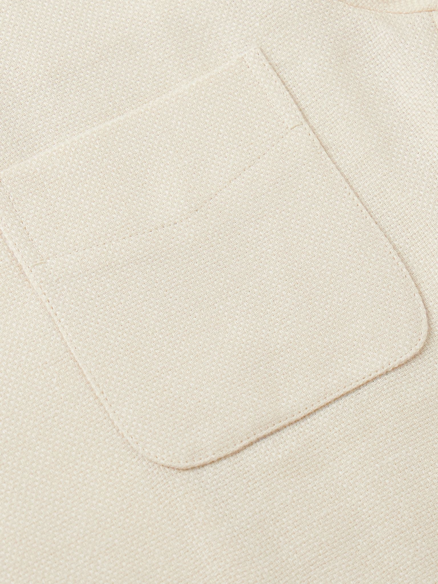 Jasper Linen, Cotton and Silk-Blend Overshirt Cream - 5