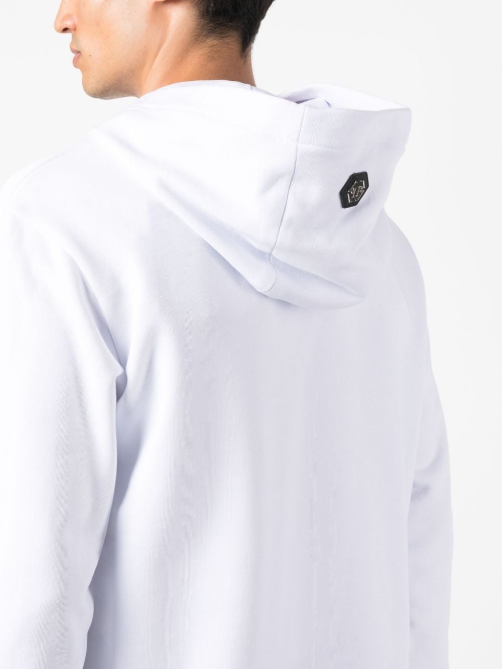 logo-print cotton hoodie - 5