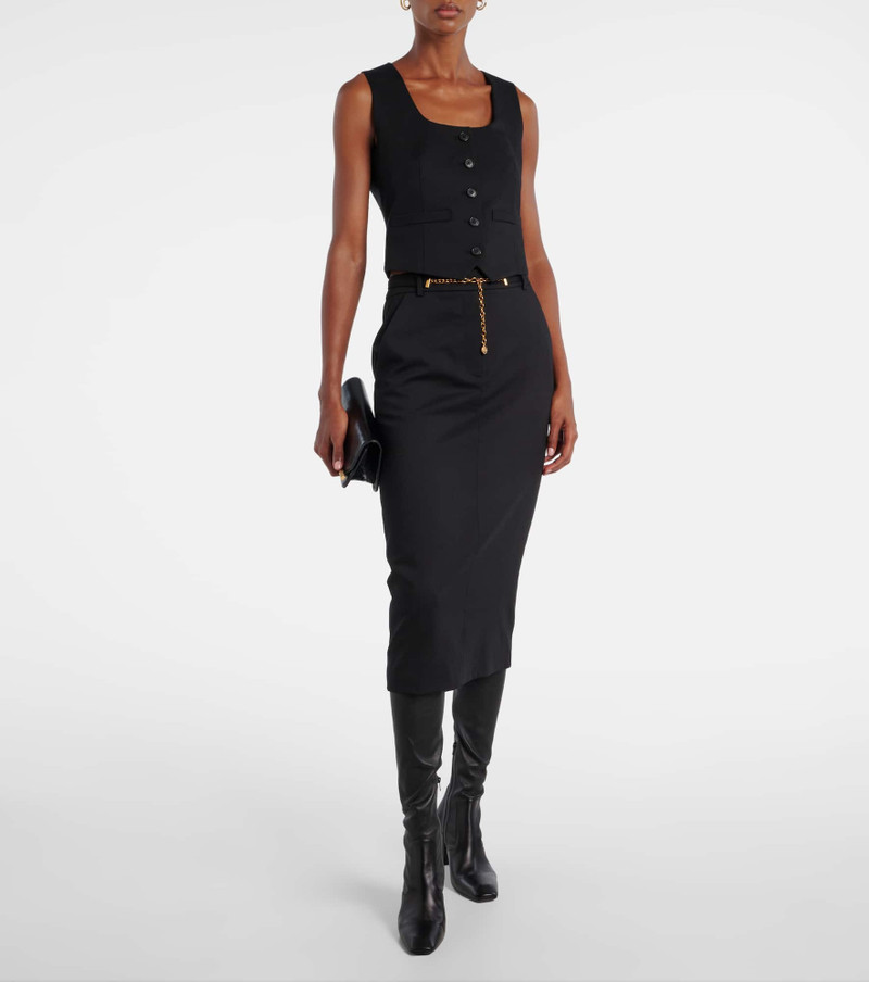VERONICA BEARD Belted wool pencil skirt outlook