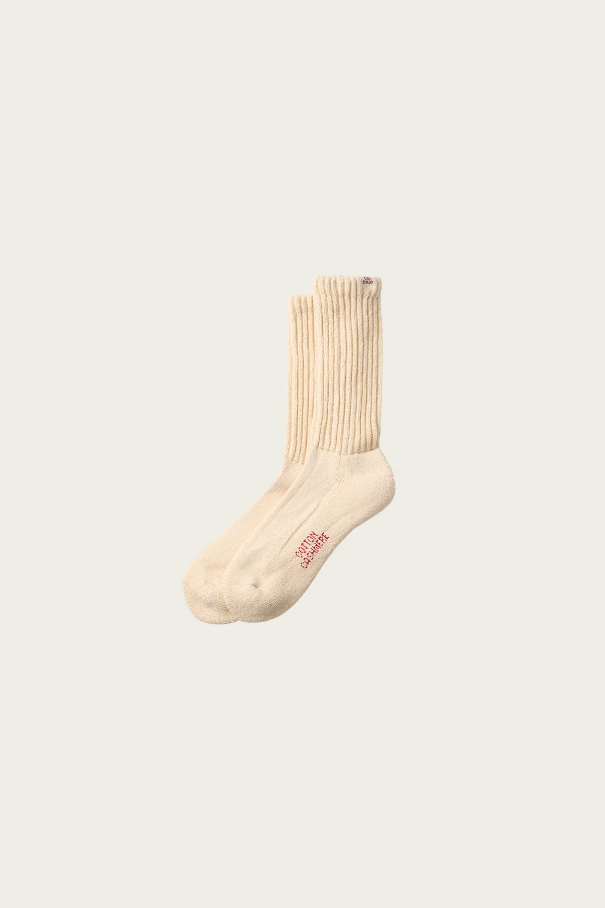 Everyday Cashmere Loose Pile Crew Socks - Ecru - 1