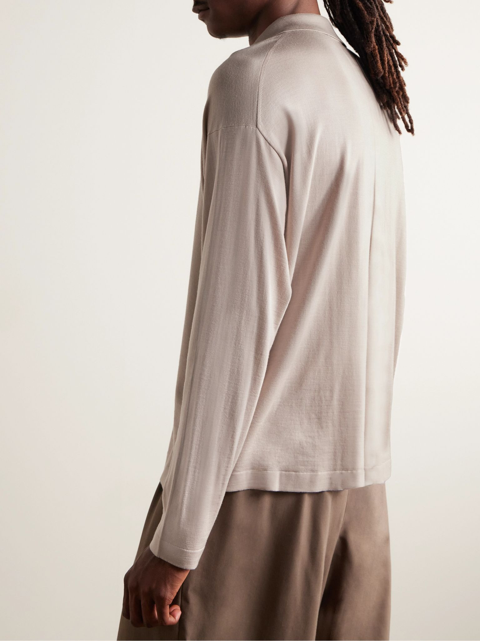 Djon Wool Polo Shirt Taupe - 4