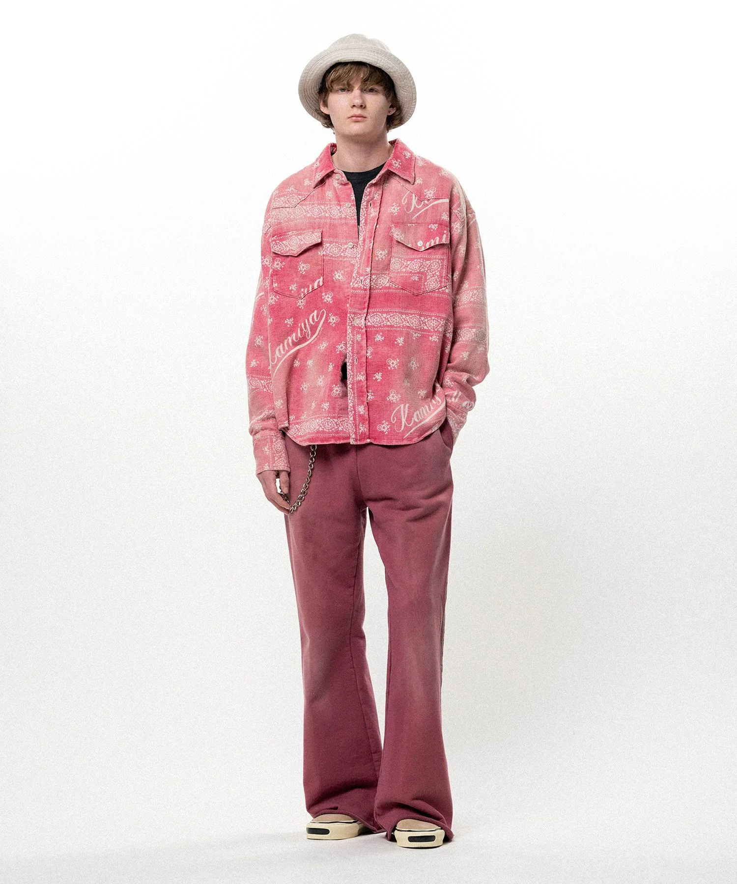 "FLAME" Bootcut Sweat Pants - 1