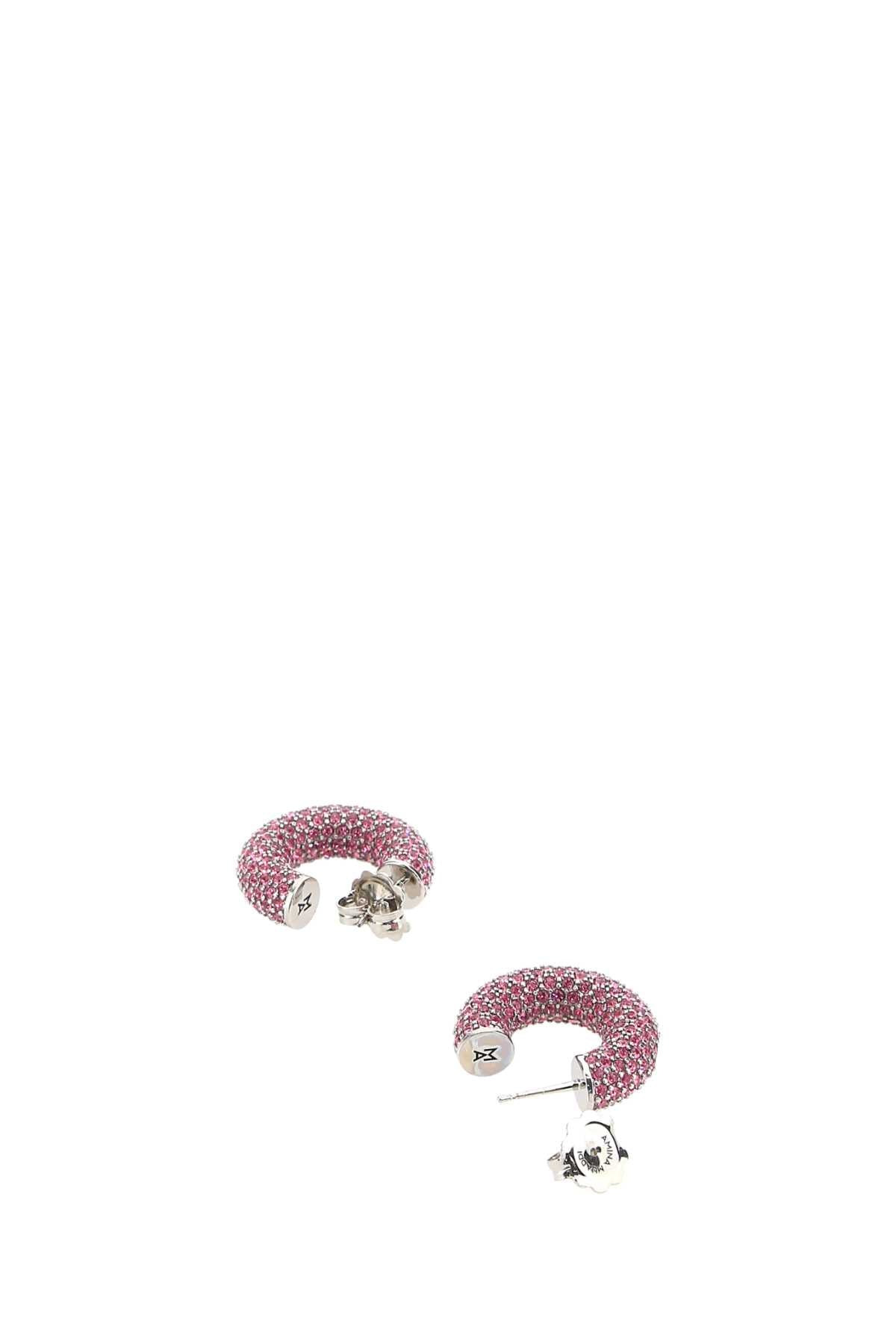 Amina Muaddi Women Embellished Metal Mini Cameron Earrings - 3
