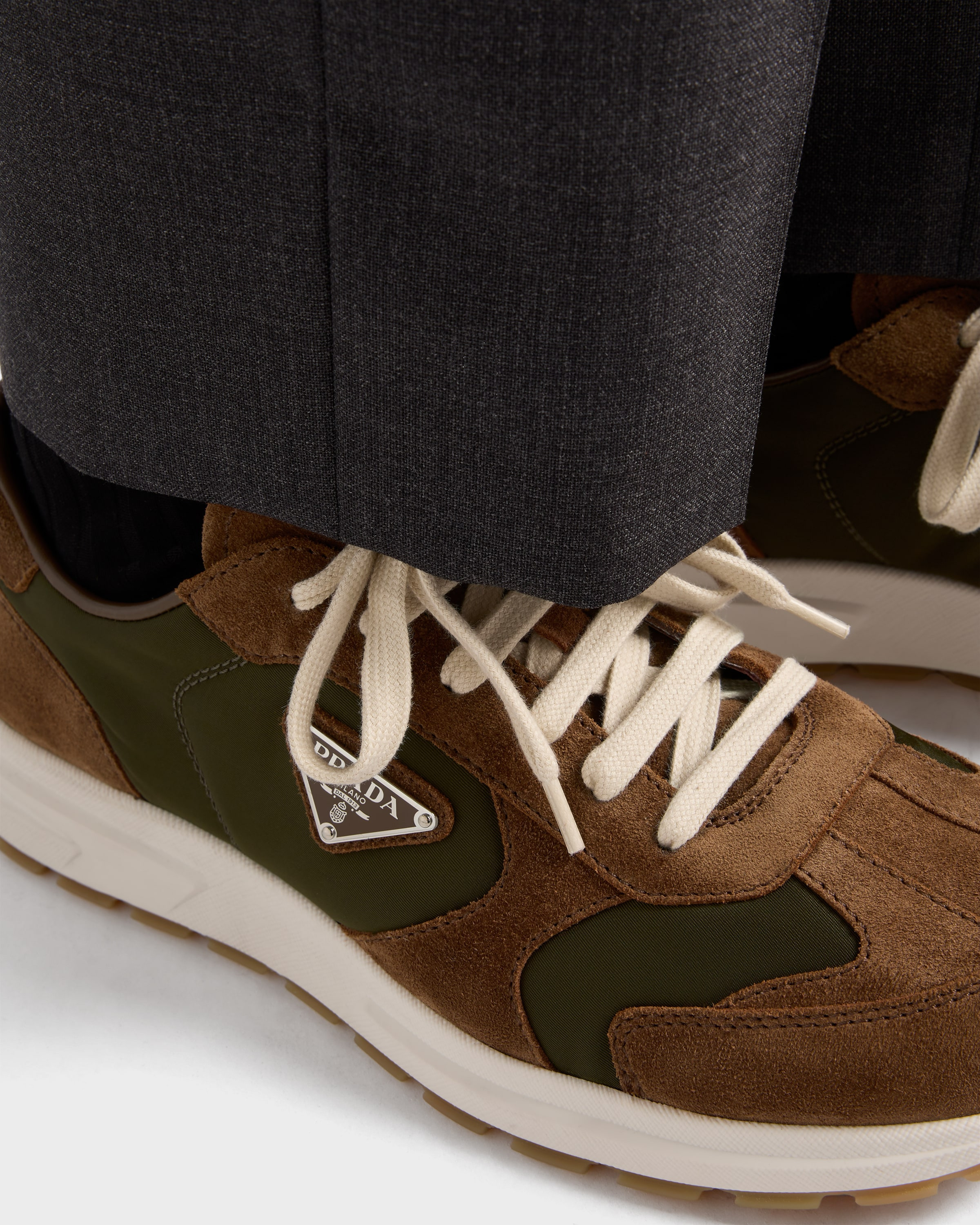Suede and Re-Nylon sneakers - 3