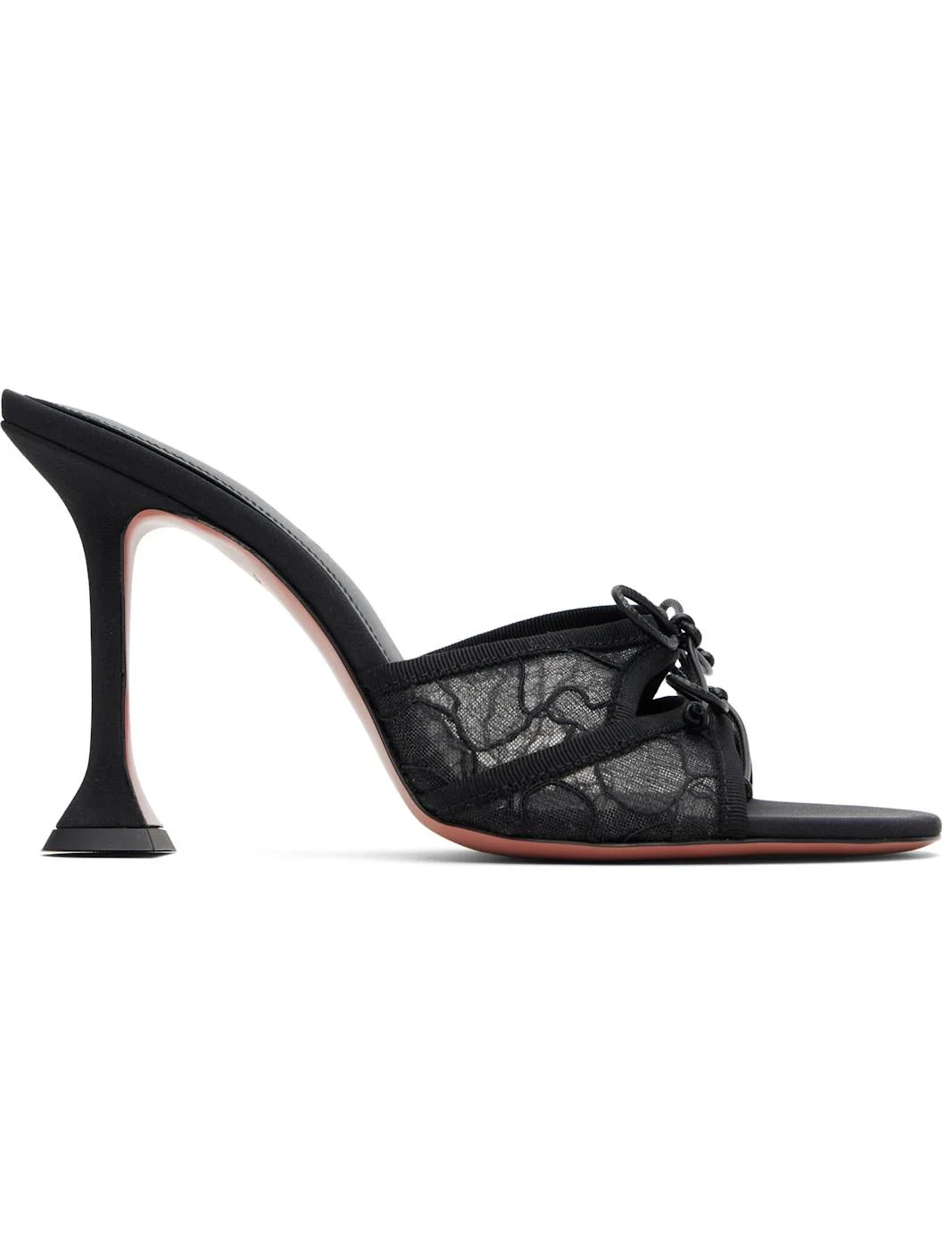 Black Eleonora Lace Slipper 95 Heeled Sandals - 1