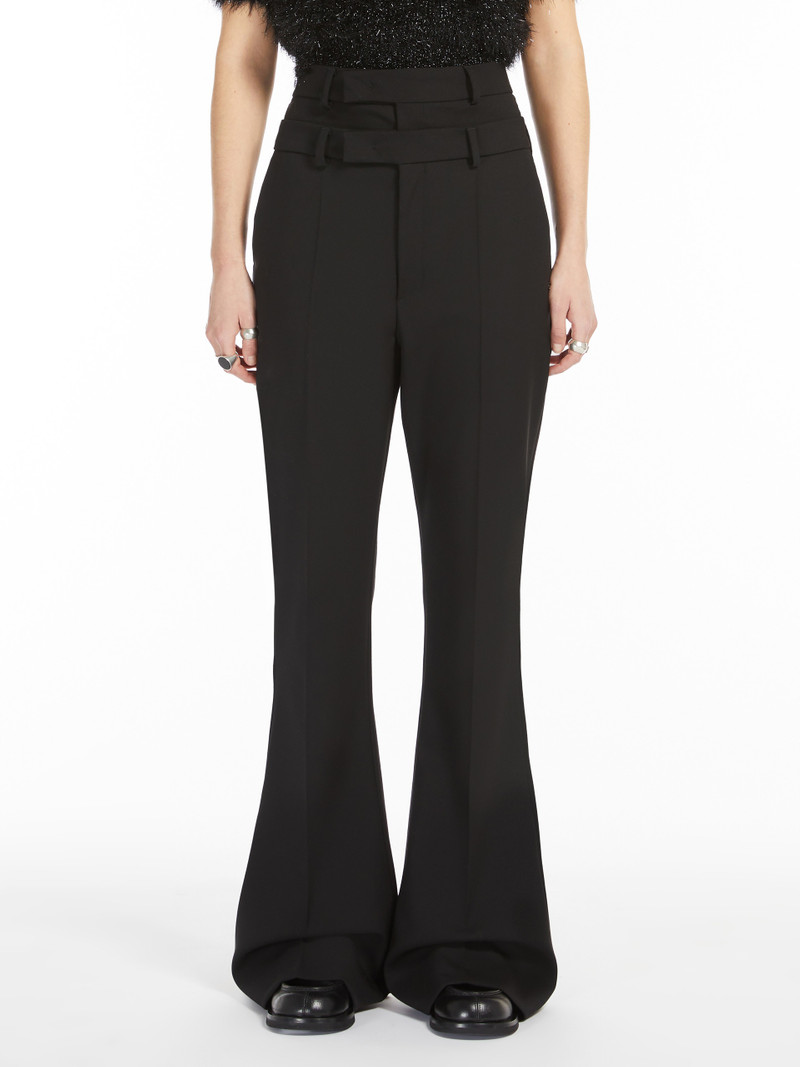 LINCE Flared trousers with a branded double belt 3