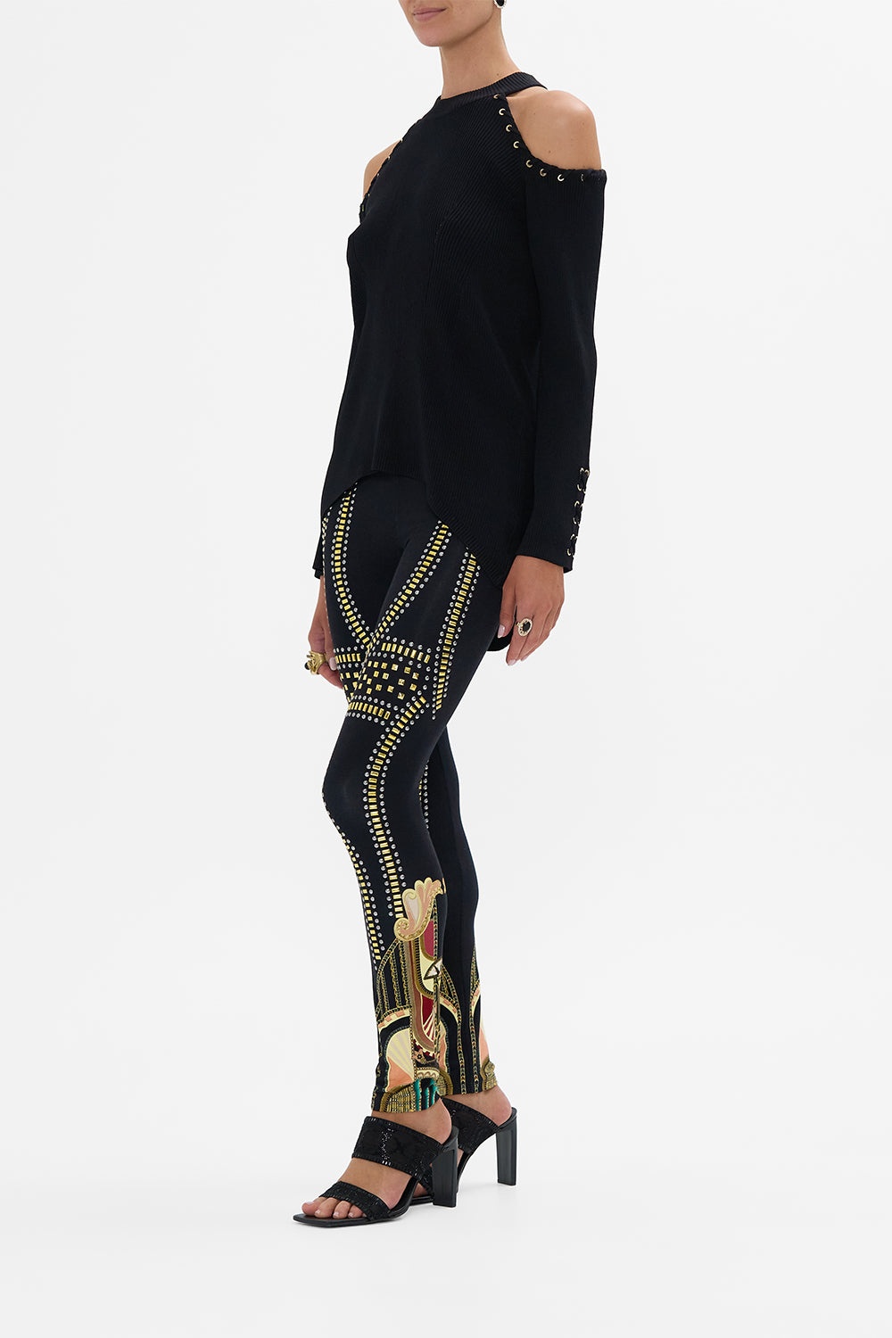 METAL HOTFIX EMBELLISHED LEGGINGS - 4