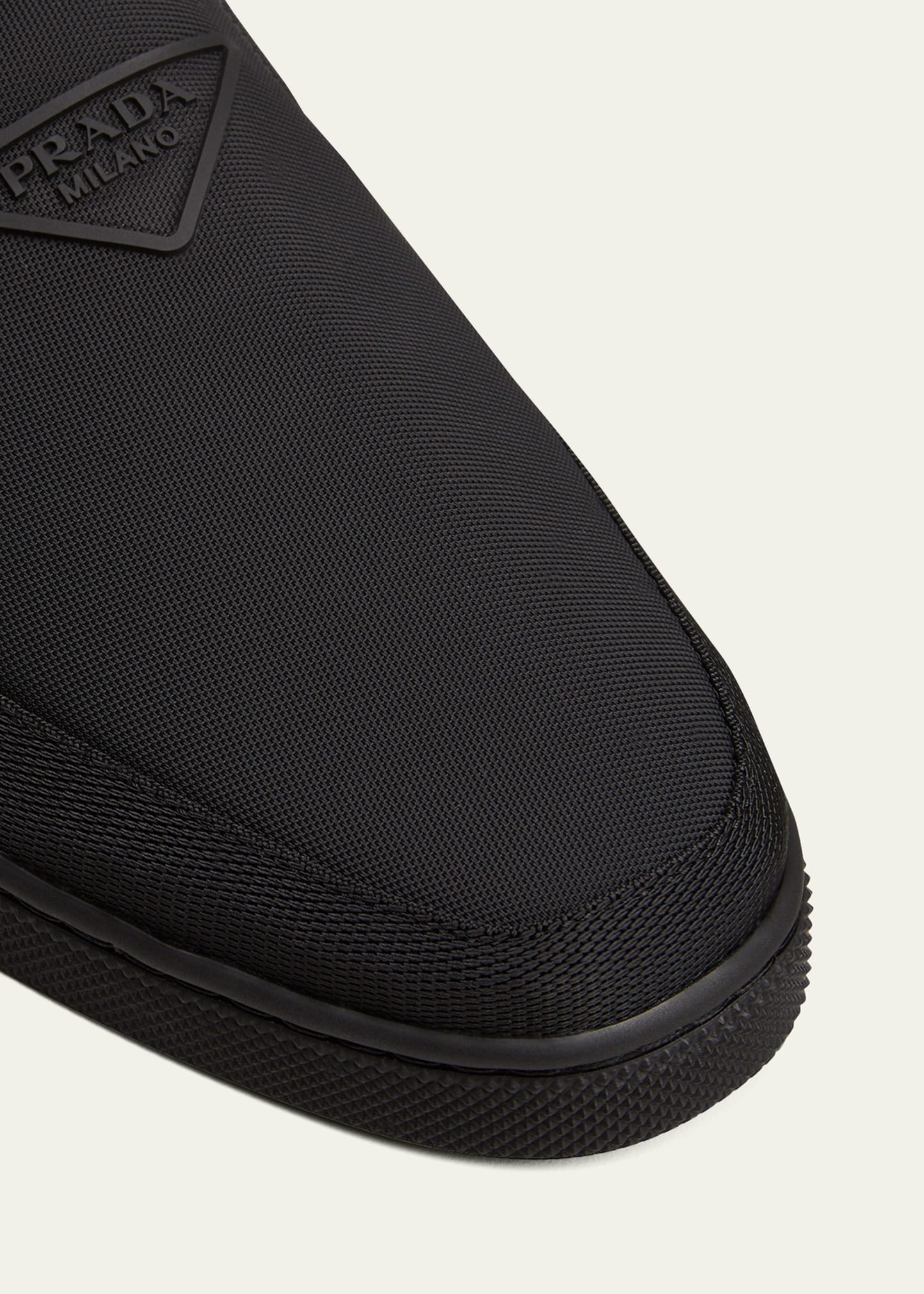 Men's Triangle Logo Nylon Slip-On Loafers - 3