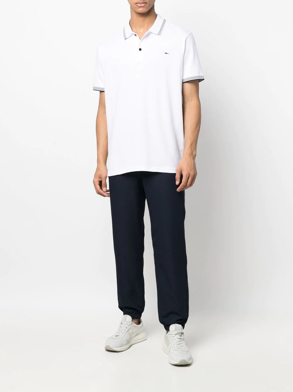 striped-trim polo shirt - 2