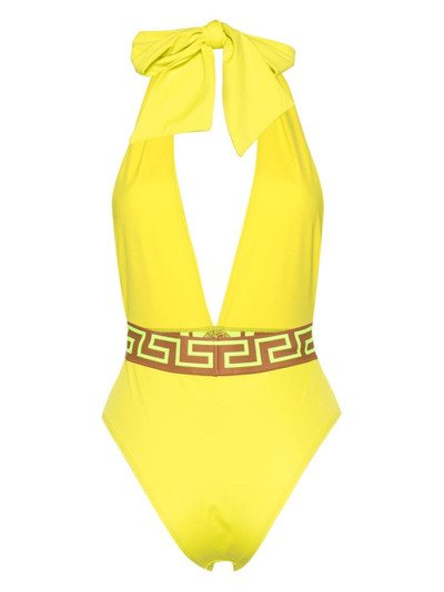 VERSACE logo-print strap swimsuit outlook