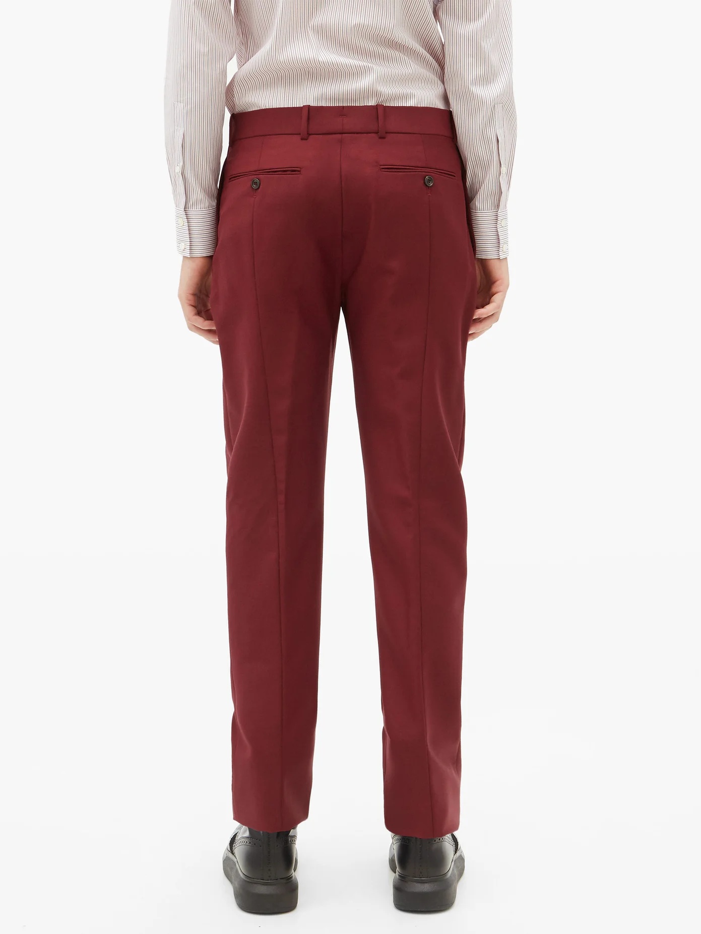 Slim-leg wool-blend trousers - 5