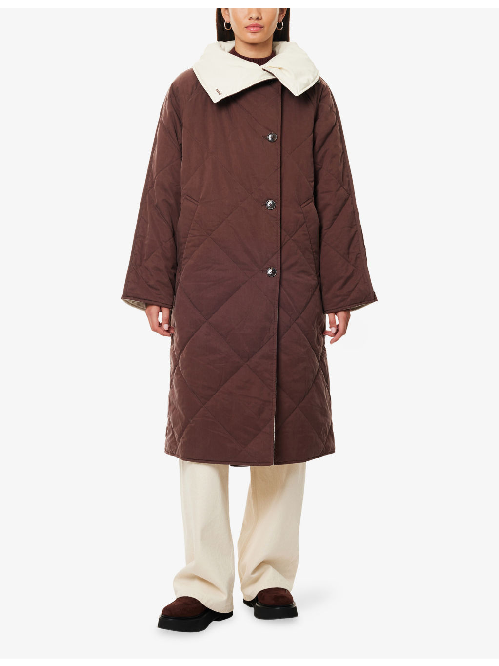 Annalise Reversible Quilted Woven Coat - 3