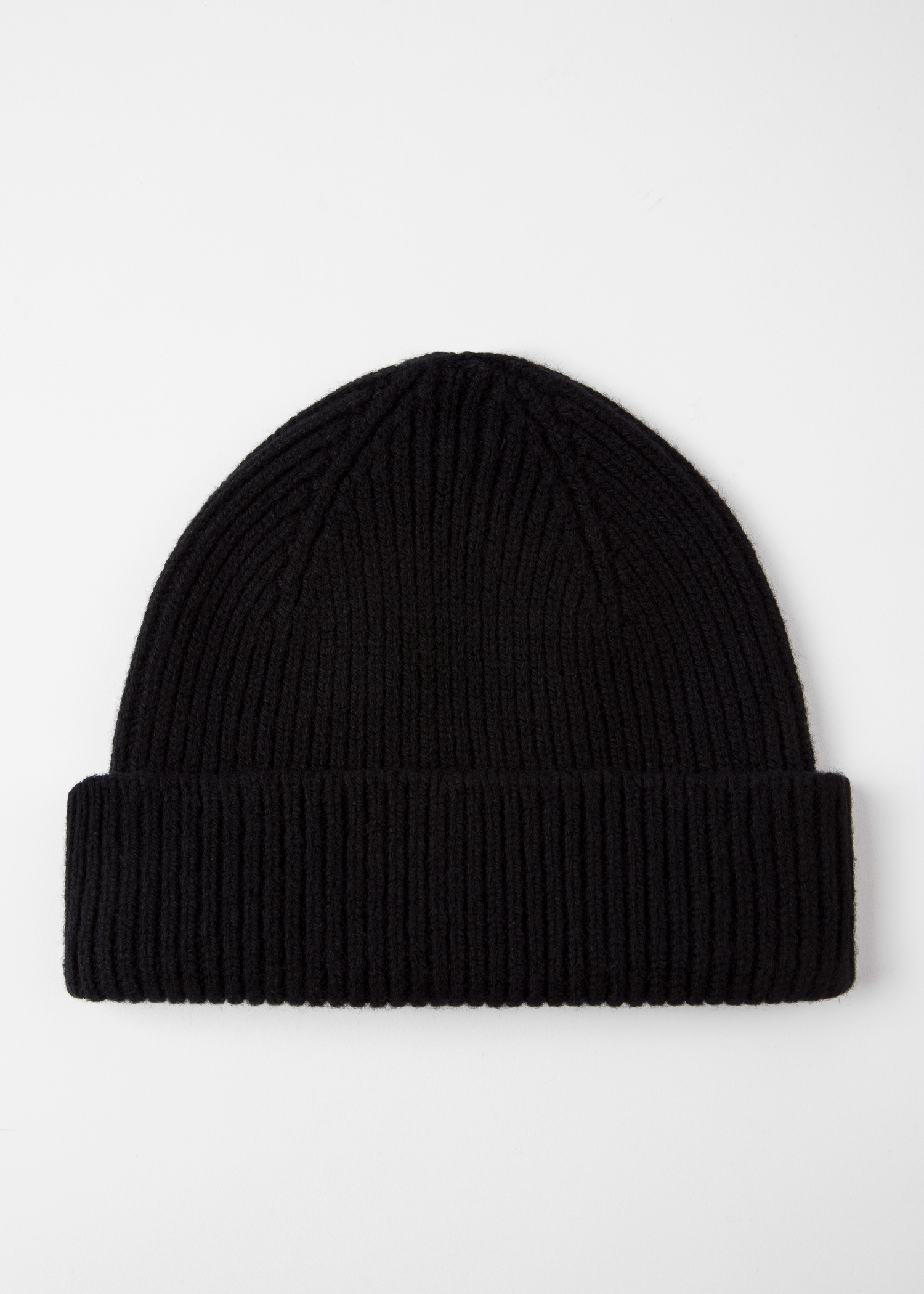 Black Cashmere-Blend Beanie Hat - 3