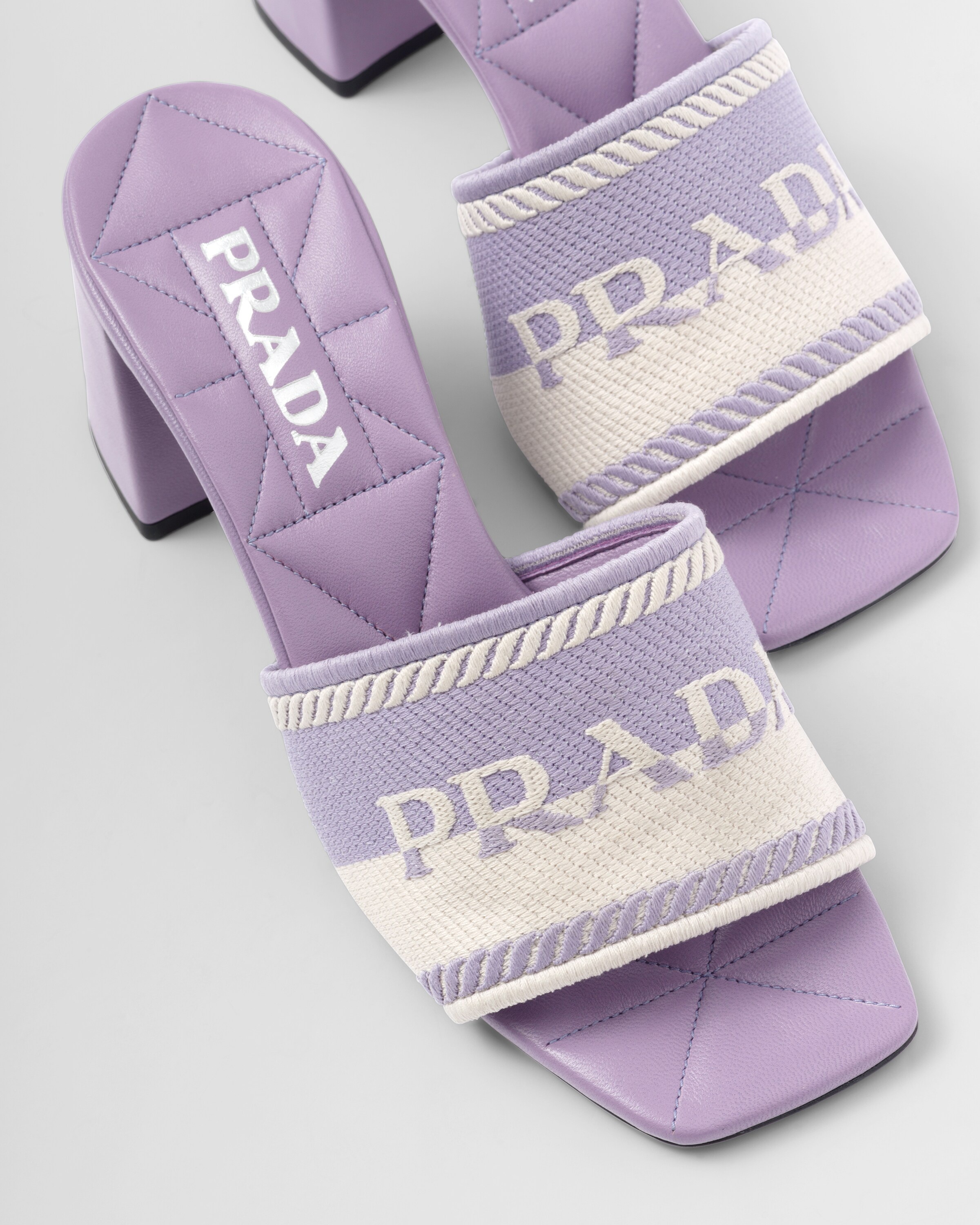 Embroidered fabric sandals - 5