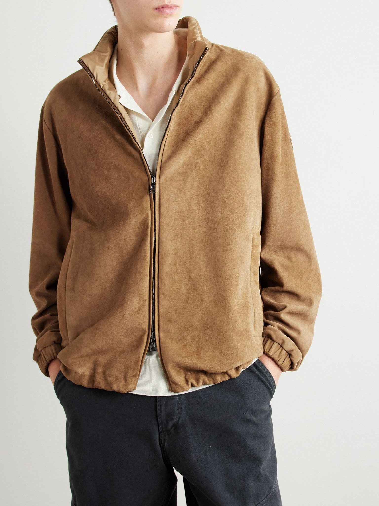 Turbat Logo-Appliquéd Reversible Suede and AirSoft Shell Jacket Camel - 3