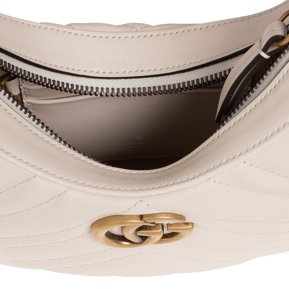 (WMNS) Gucci GG Marmont Half-Moon-Shaped Mini Bag 'Mystic White' 699514-DTDHT-9022 - 4