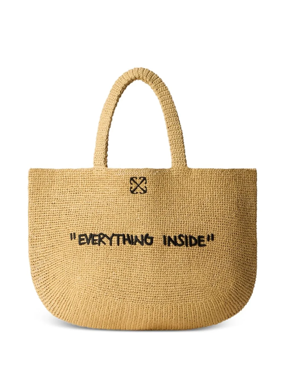 Jitney quote raffia tote bag - 1