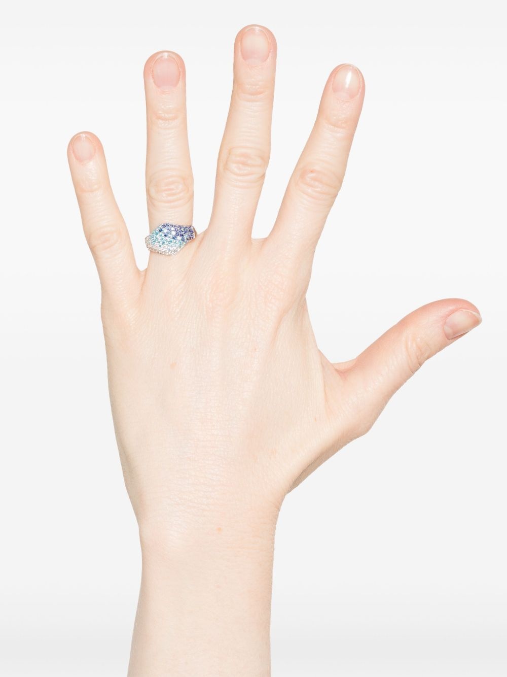 zirconia-embellished ring - 2
