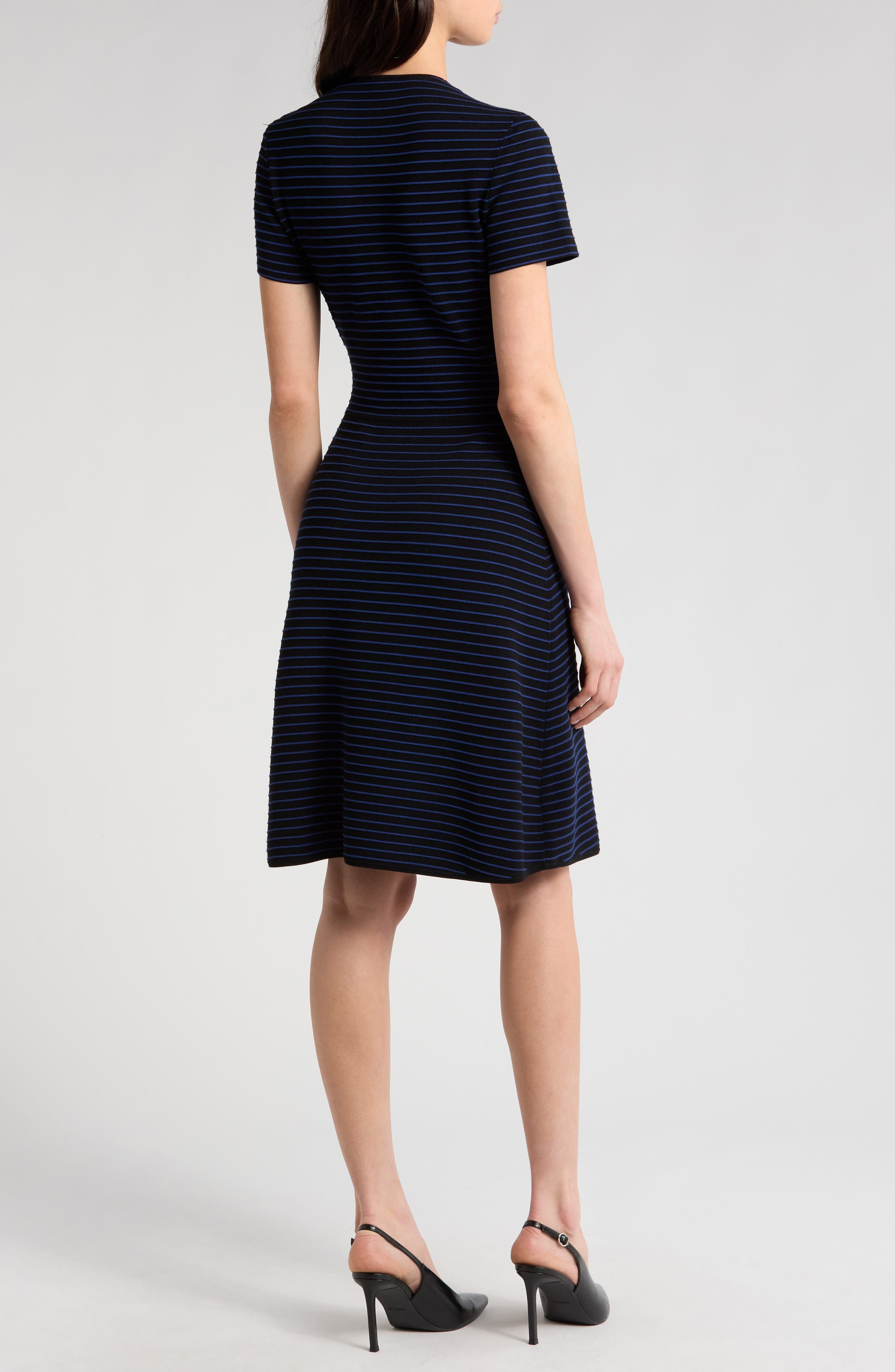 Emporio Armani Ottoman Fit & Flare Dress in Black at Nordstrom - 2