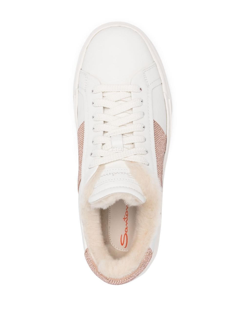 rhinestone-embellished leather sneakers - 4