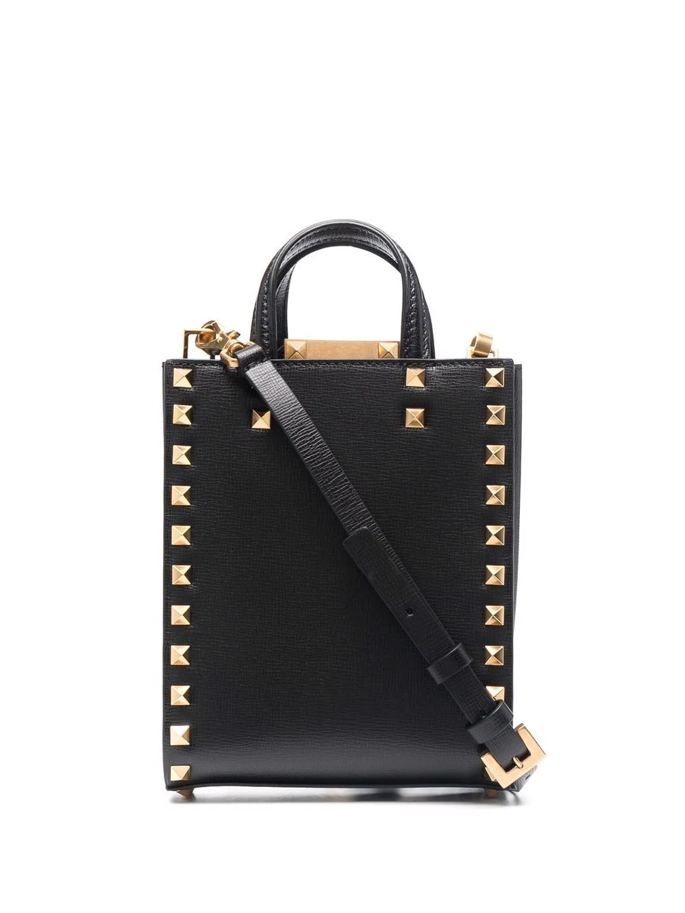 Rockstud leather tote bag - 1