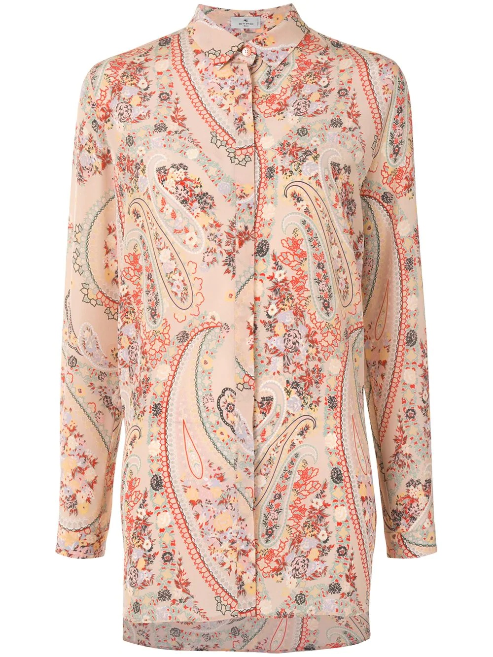 paisley print long shirt - 1