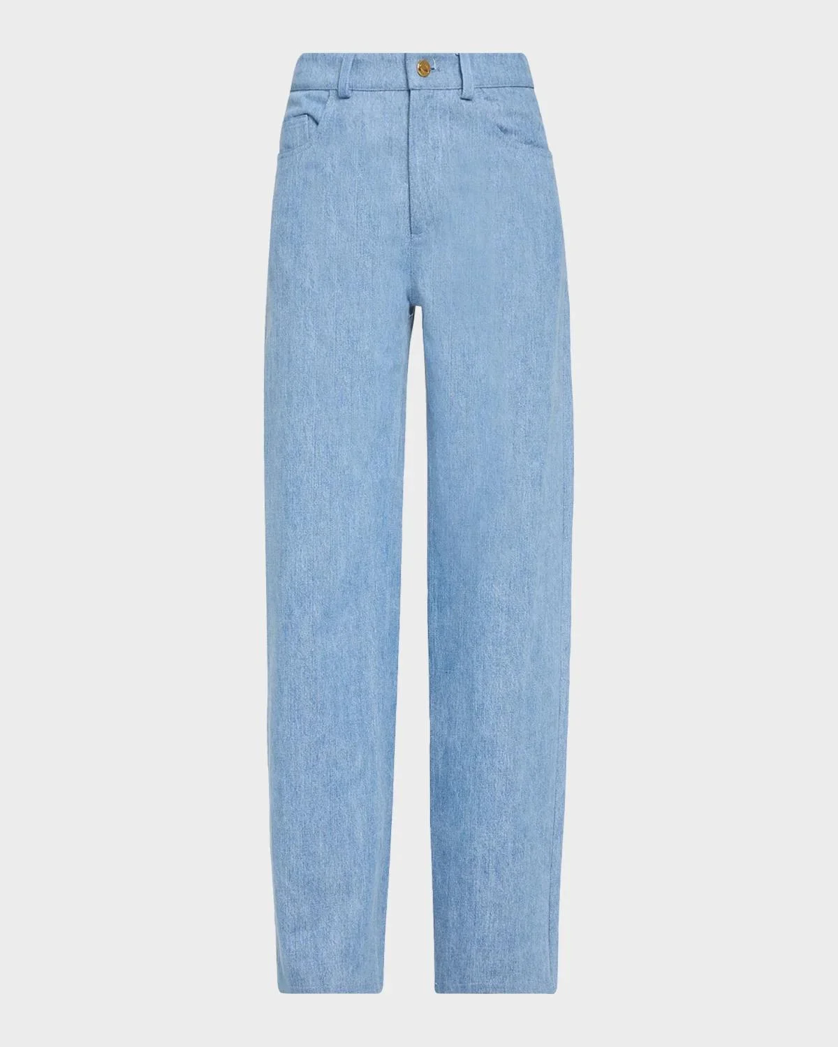 Mid-Rise Denim Straight-Leg Pants - 1
