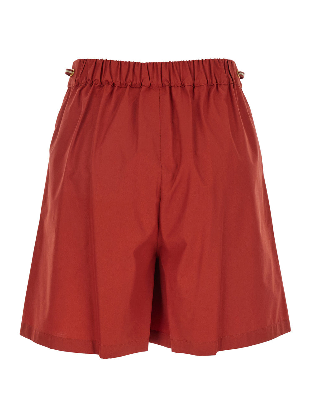 Max Mara Women 'Haway' Red Shorts With Elastic Waist And Pleated Details In Cotton Woman - 2