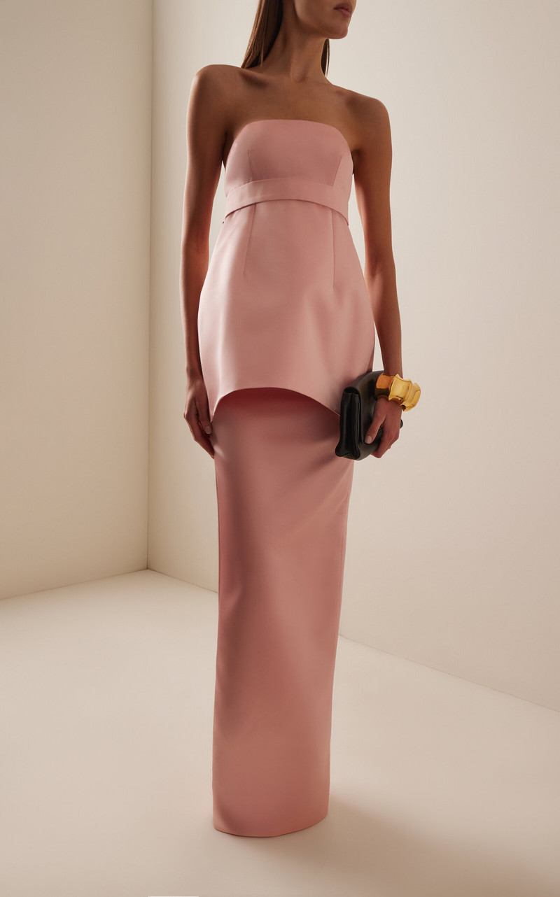 THE NEW ARRIVALS ILKYAZ OZEL Lee Satin Maxi Skirt pink outlook
