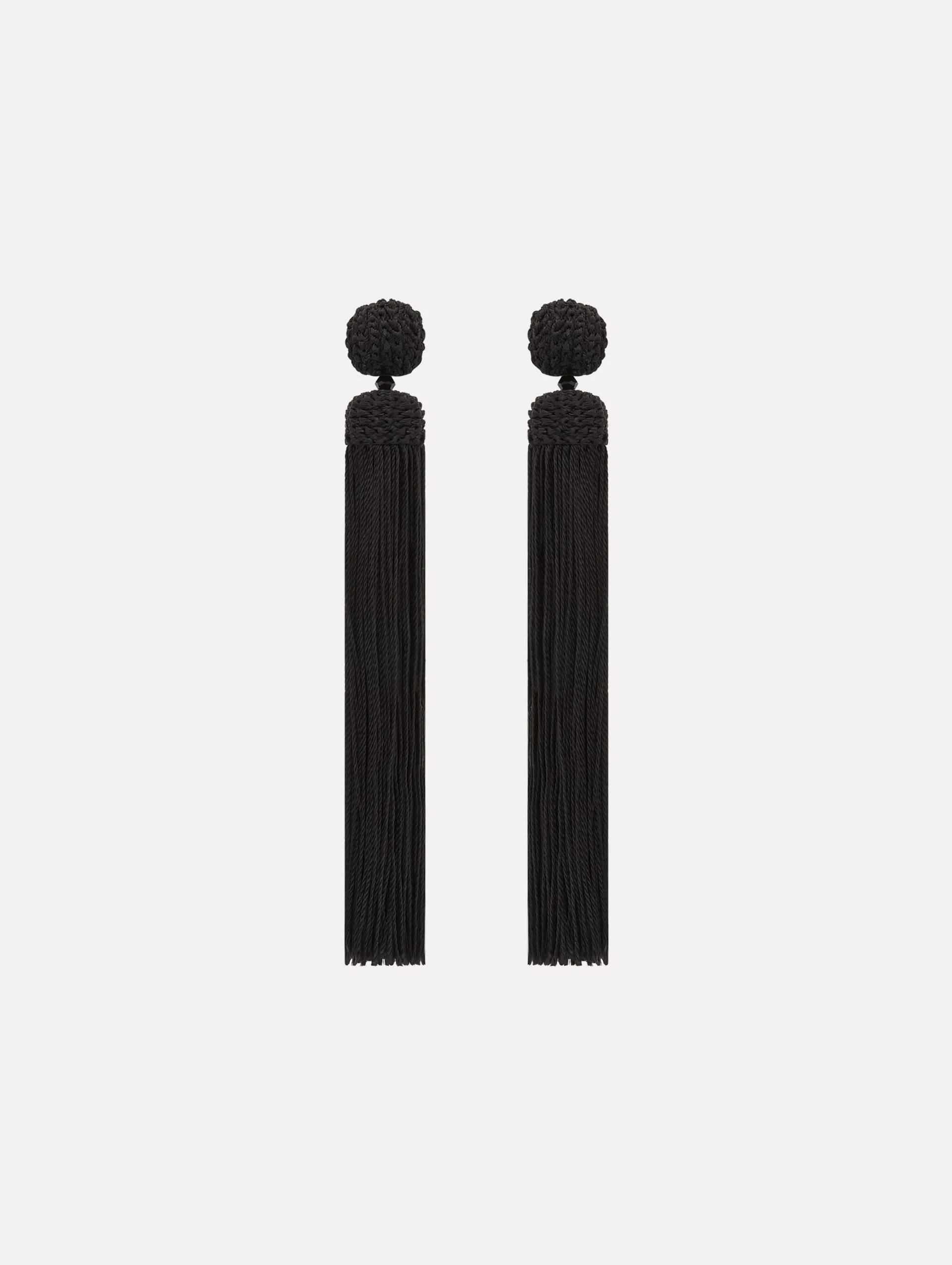 SILK ROPE TASSEL CLIP-ON EARRINGS - 1