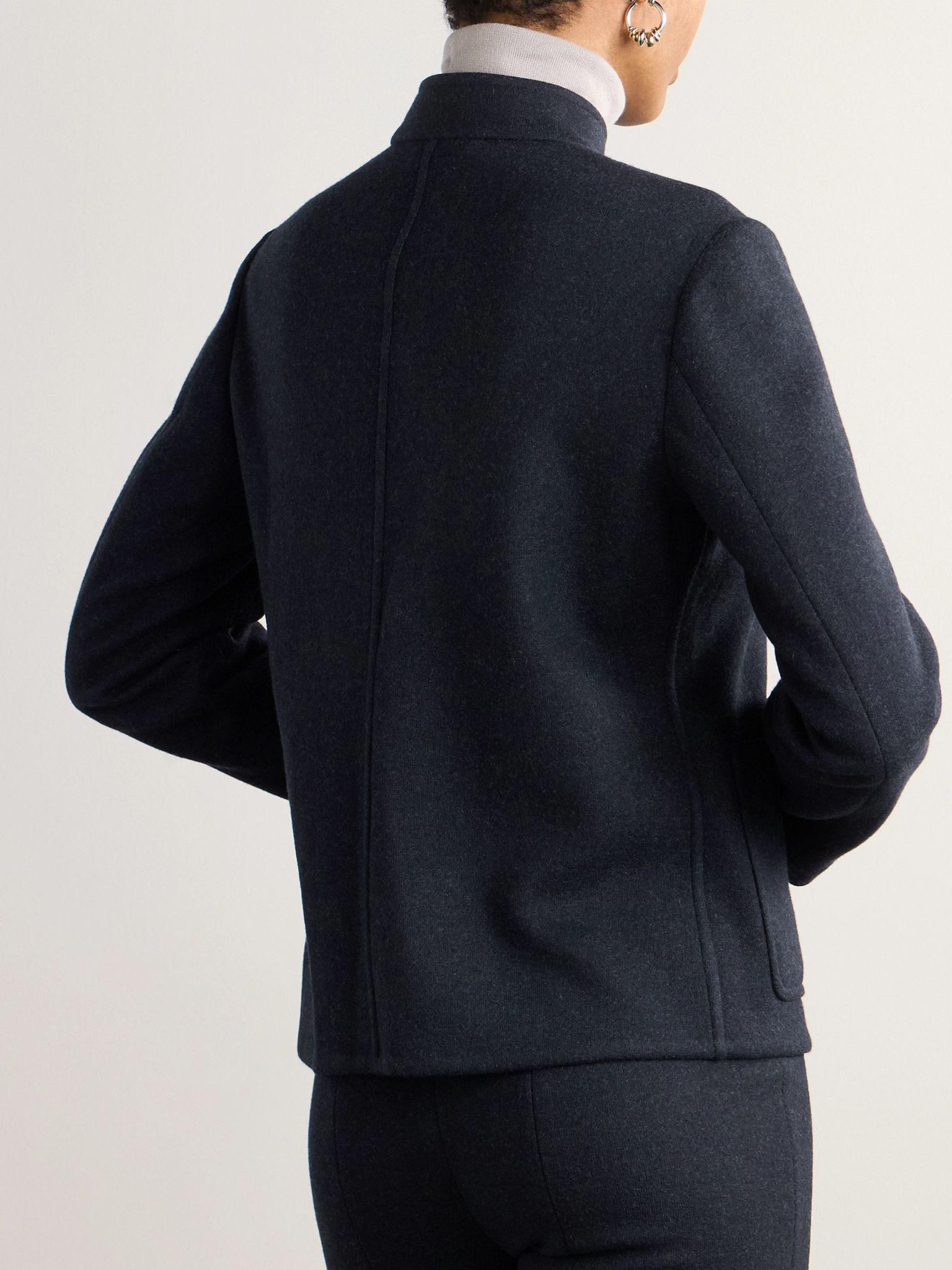 Mini Spagna cashmere-blend jacket Navy - 3