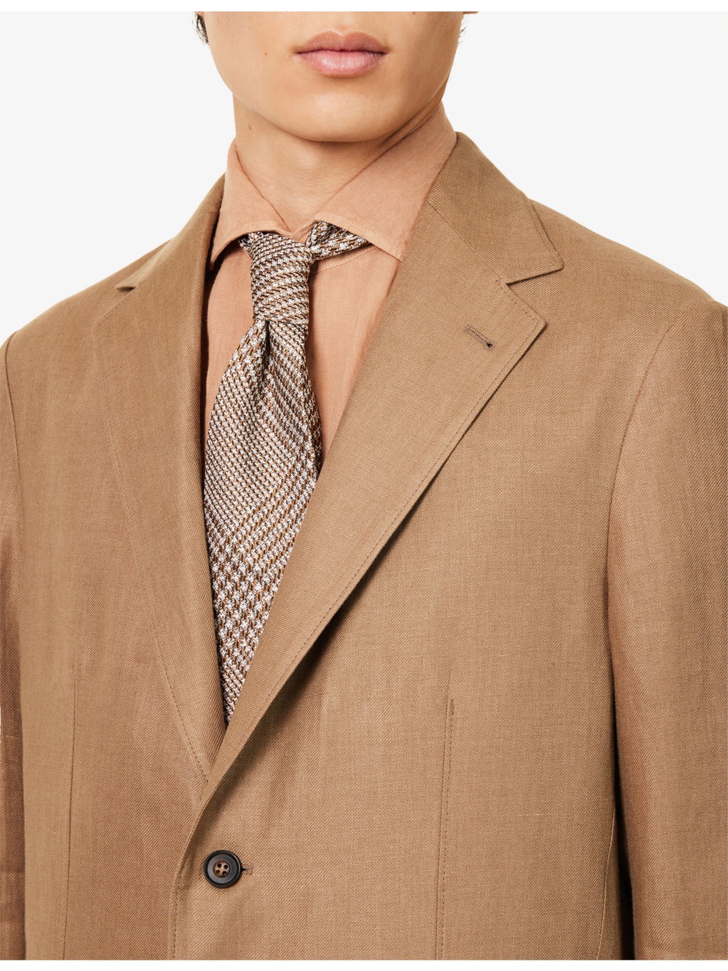 Single-Breasted Formal Linen Jacket - 5